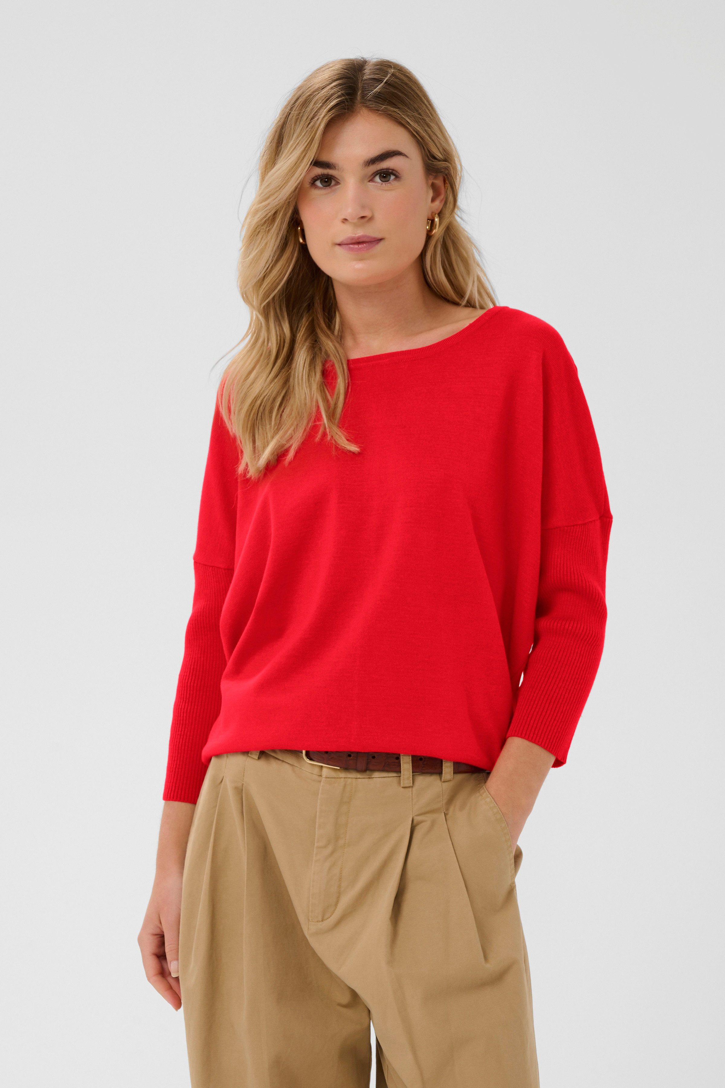 Saint Tropez Rundhalspullover A2561, MilaSZ R-Neck Viskosemischung, Casual fit