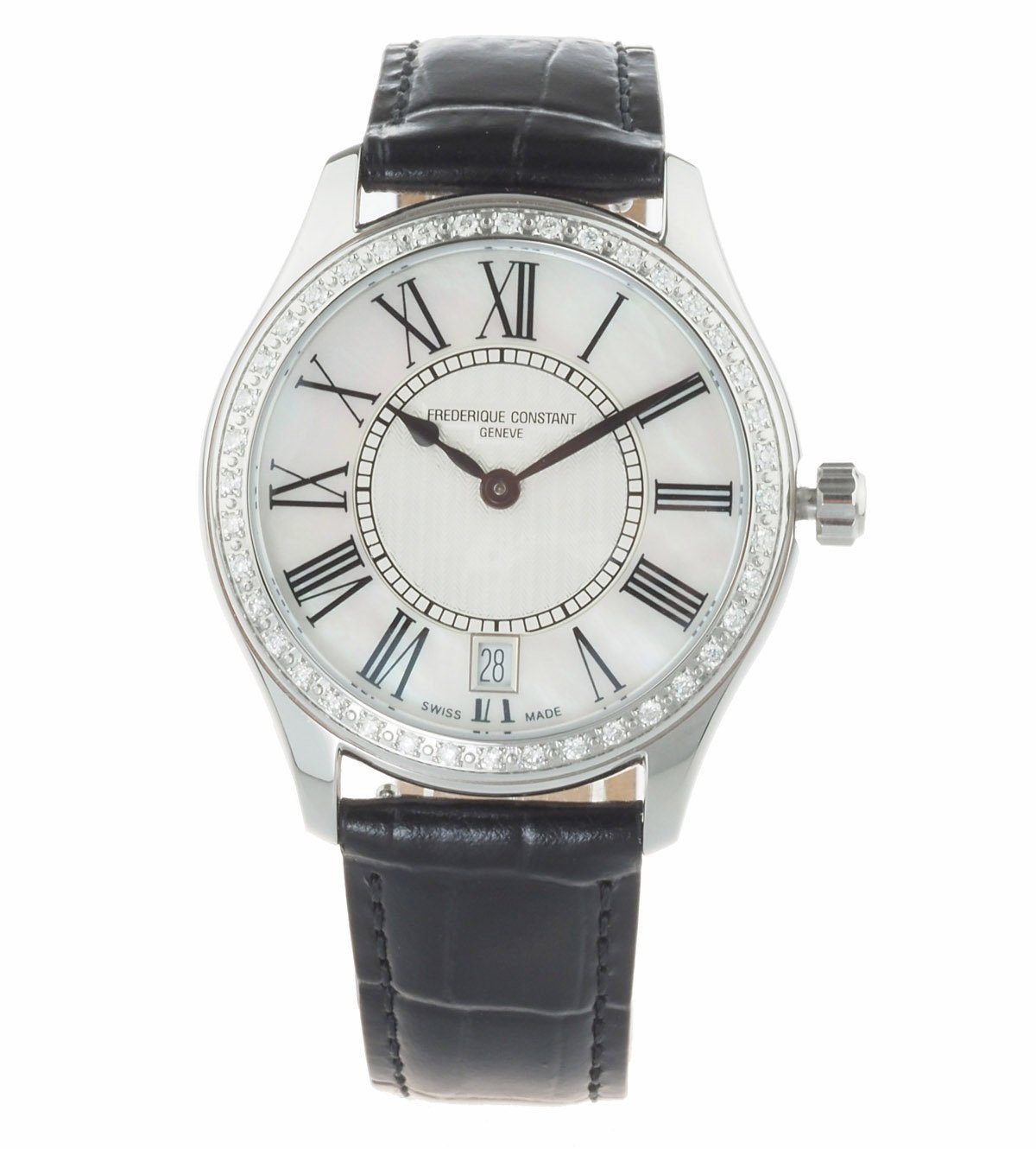 Frederique Constant Luxusuhr Swiss Made FC-220MPW3BD26 Uhr NEU, Diamond Lünette Diamantbesatz Classics Damen mit