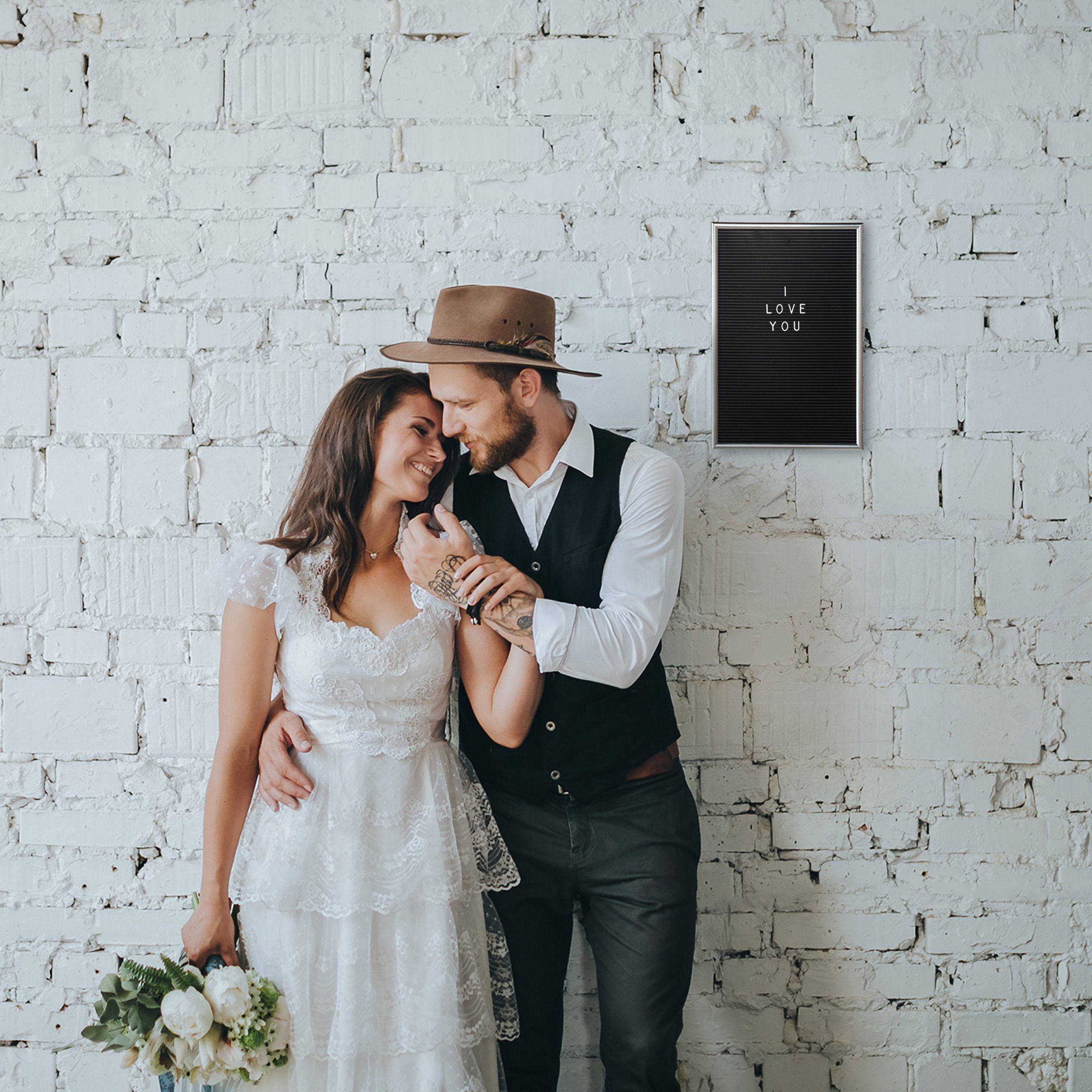 relaxdays Memoboard 10 x Letterboard 30 x 45 cm silber