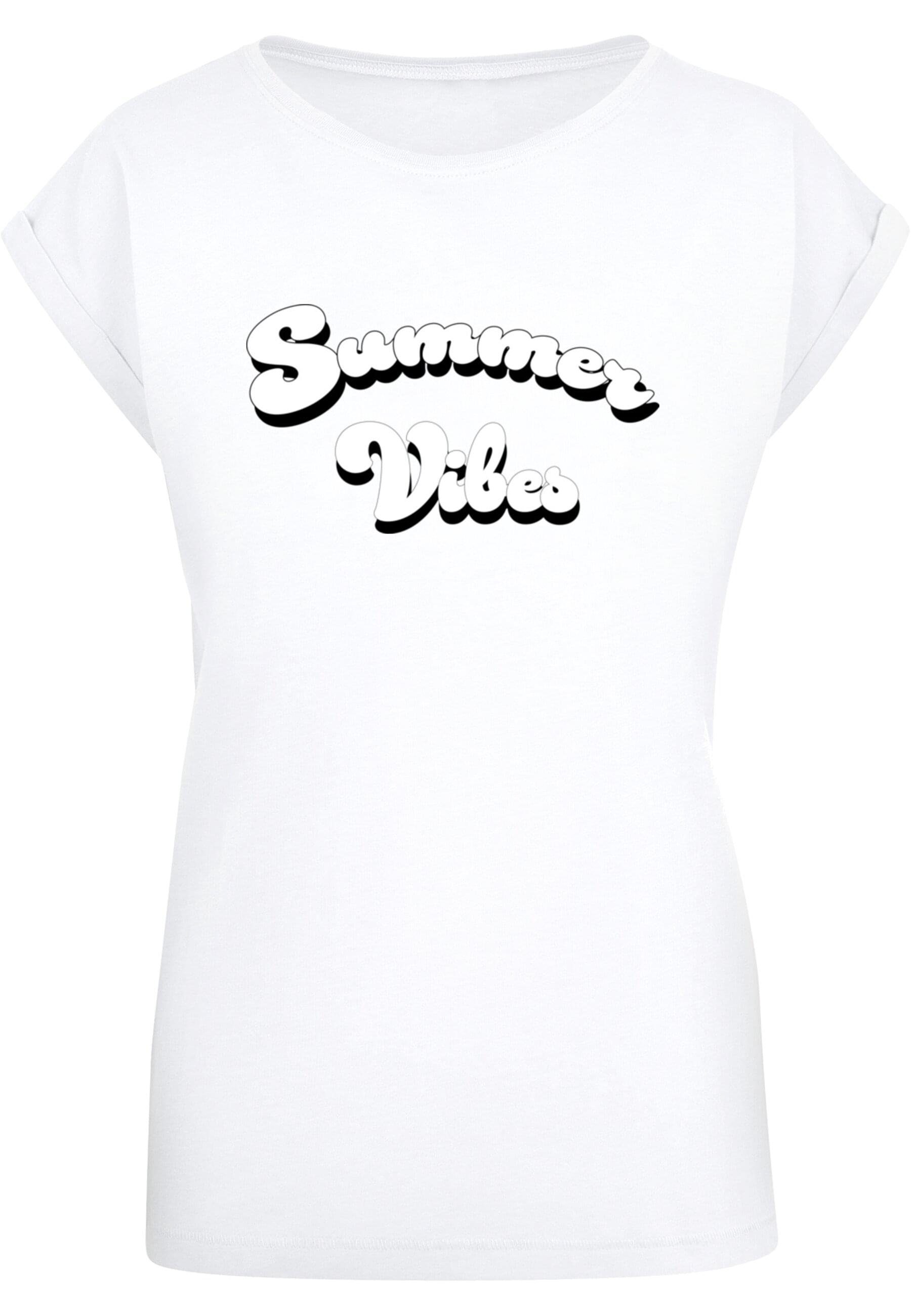 Extended Damen Vibes Tee Merchcode Summer T-Shirt Ladies (1-tlg) Shoulder