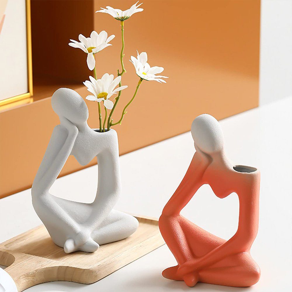 Denker Tischdeko Modern Keramik Vasen Rot Deko zggzerg Vasen Dekovase Blumenvase