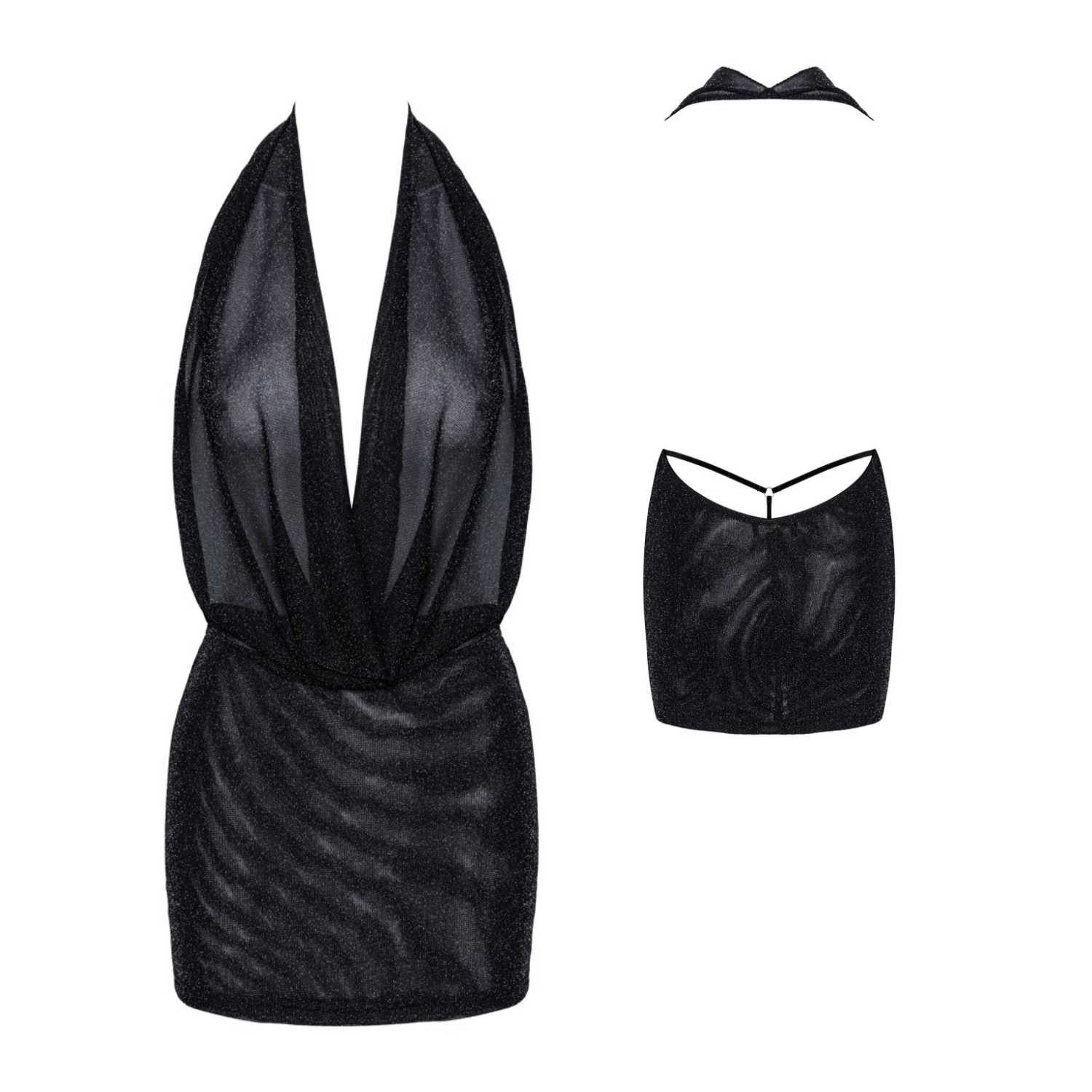 Noir Handmade Minikleid Minikleid Orgia Luminara schwarz sexy