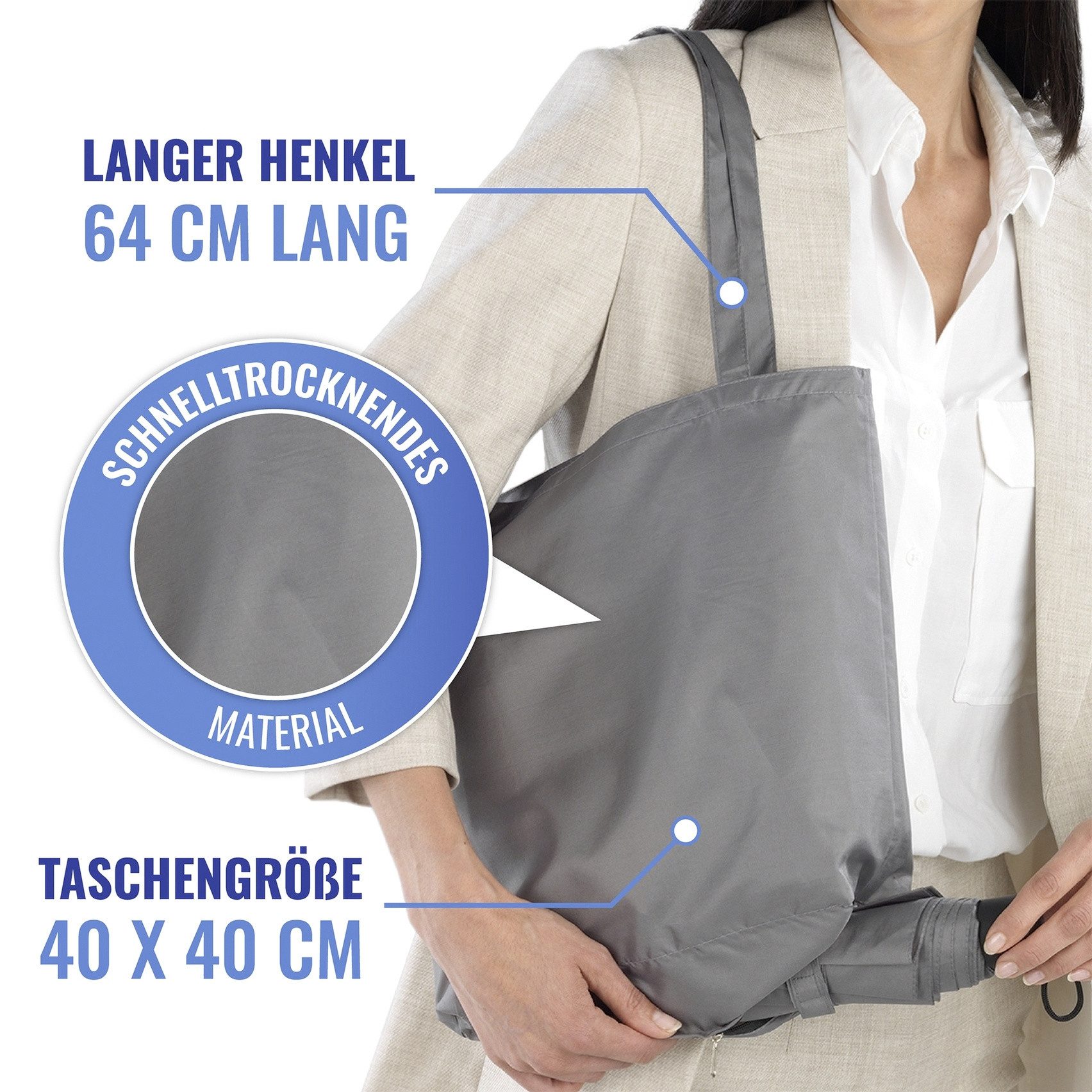 WENKO Tragetasche WENKO Taschenschirm HT 25x7 cm bunt