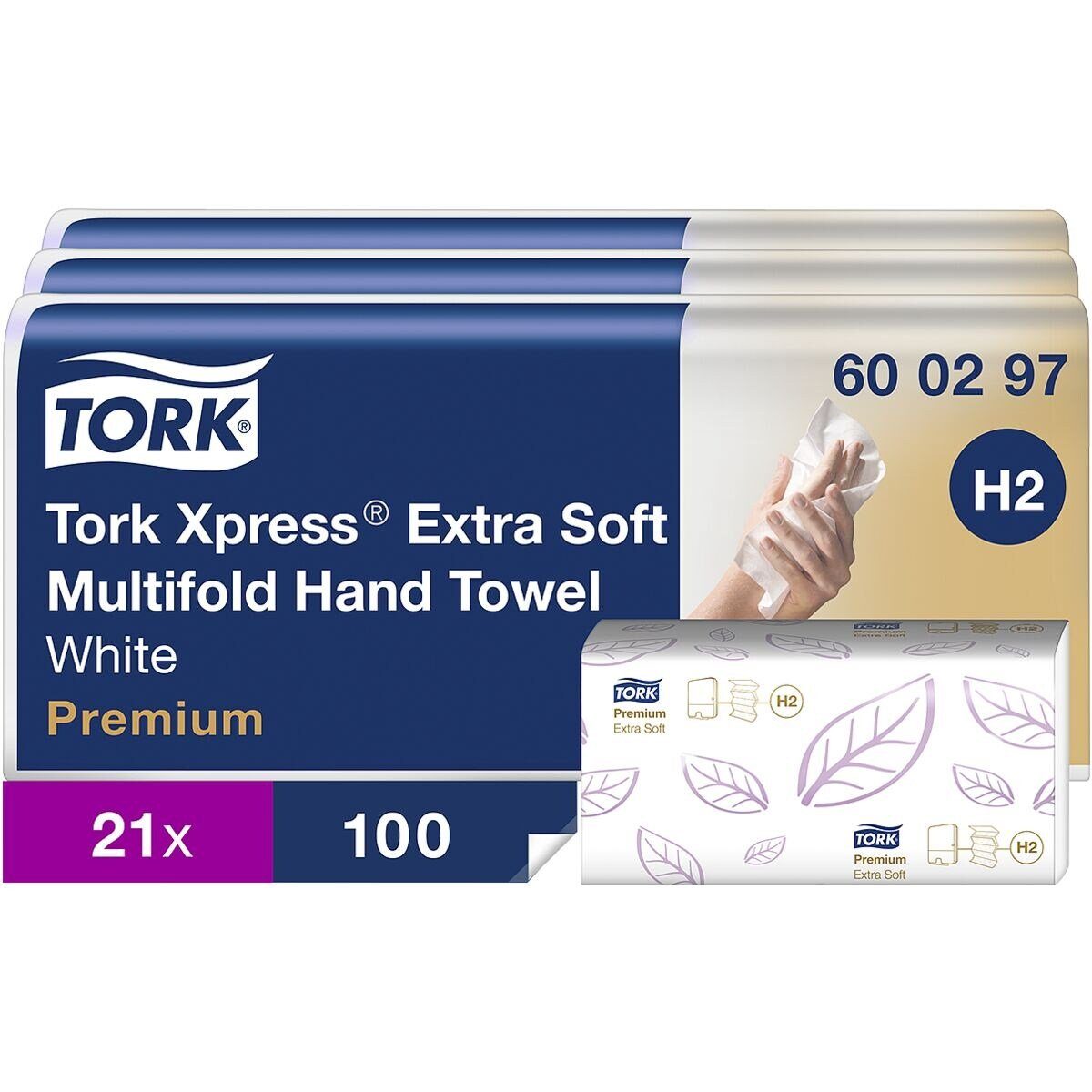 TORK Papierhandtuch Xpress® Multifold, 2-lagig, 21,2 x 34 cm, I-Falzung, Tissue, 2100 Blatt