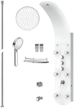 Eisl Duschsäule KARIBIK, Höhe 140 cm, 6 Massagedüsen, Wellness Duschsystem mit Armatur und Regendusche