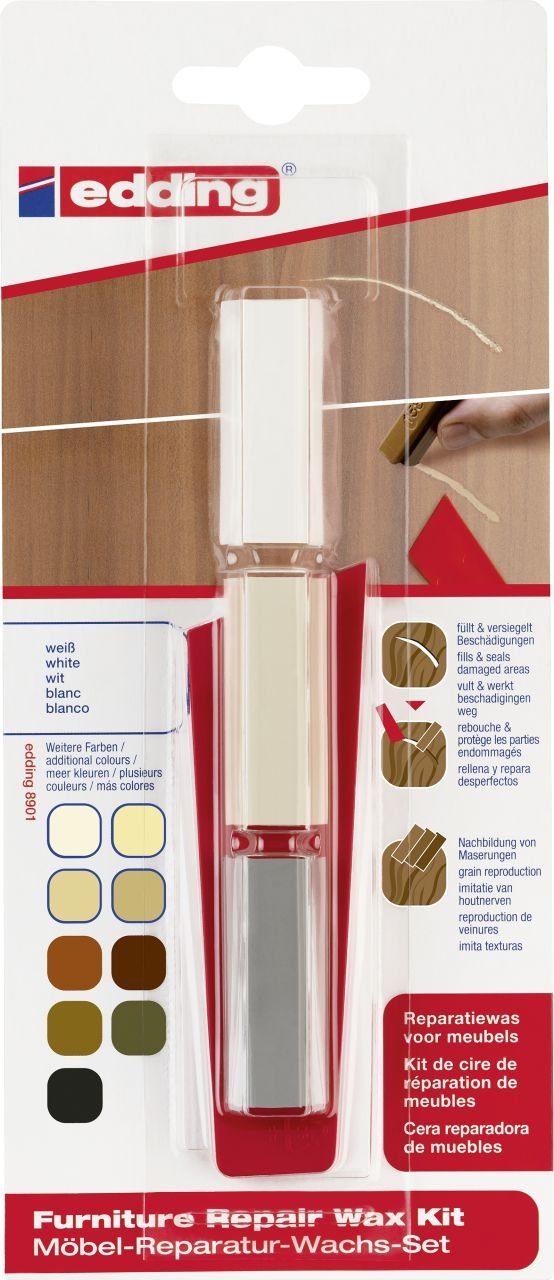 Hartholzöl Edding Möbel-Reparaturwachs-Set 8901 weiß