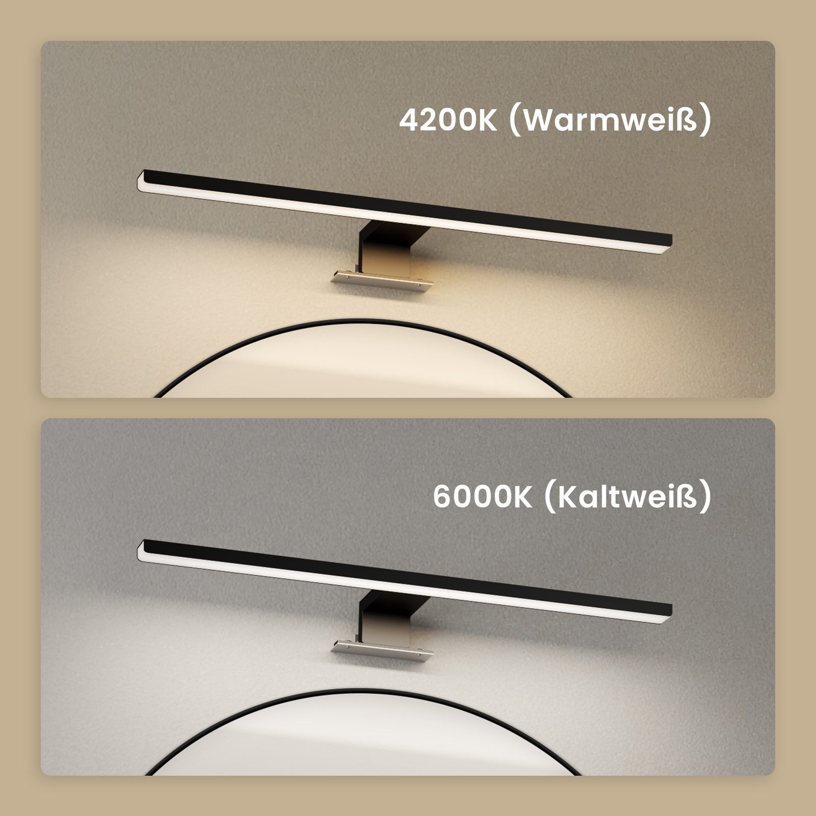 EMKE Spiegelleuchte LED L: 40cm 8W IP44 Wandlleuchte Badezimmer Wohnzimmer, günstig online kaufen