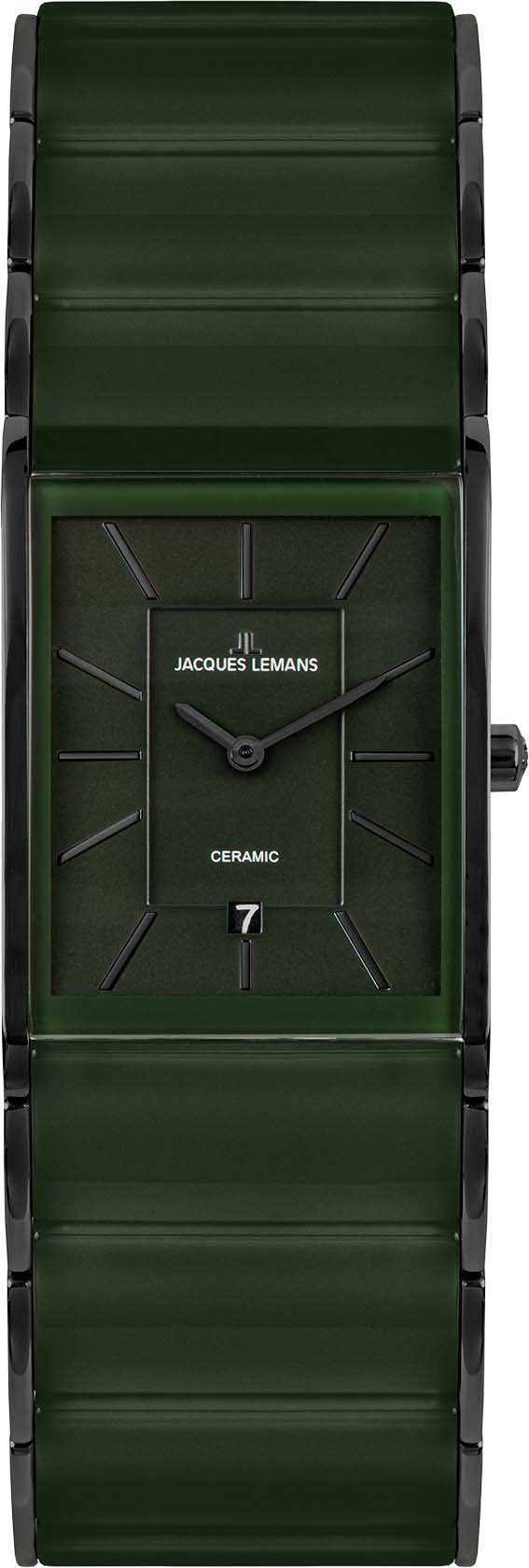 Jacques Lemans Keramikuhr Dublin, 1-1939I, Quarzuhr, Armbanduhr, Herrenuhr, Datum