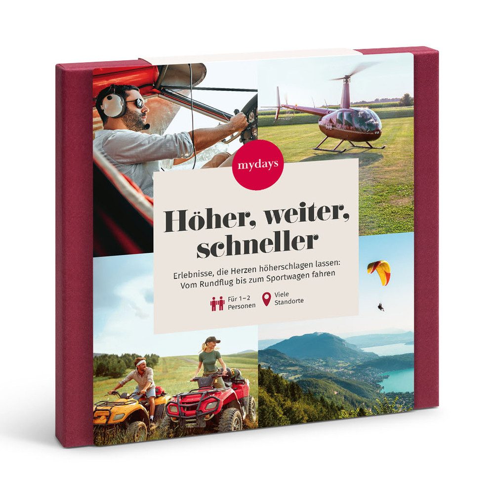 mydays Erlebnisgutschein Geschenkbox Für Männer, Da wird Mann gluecklich. Diese Geschenkbox verwandelt Maennertraeume …