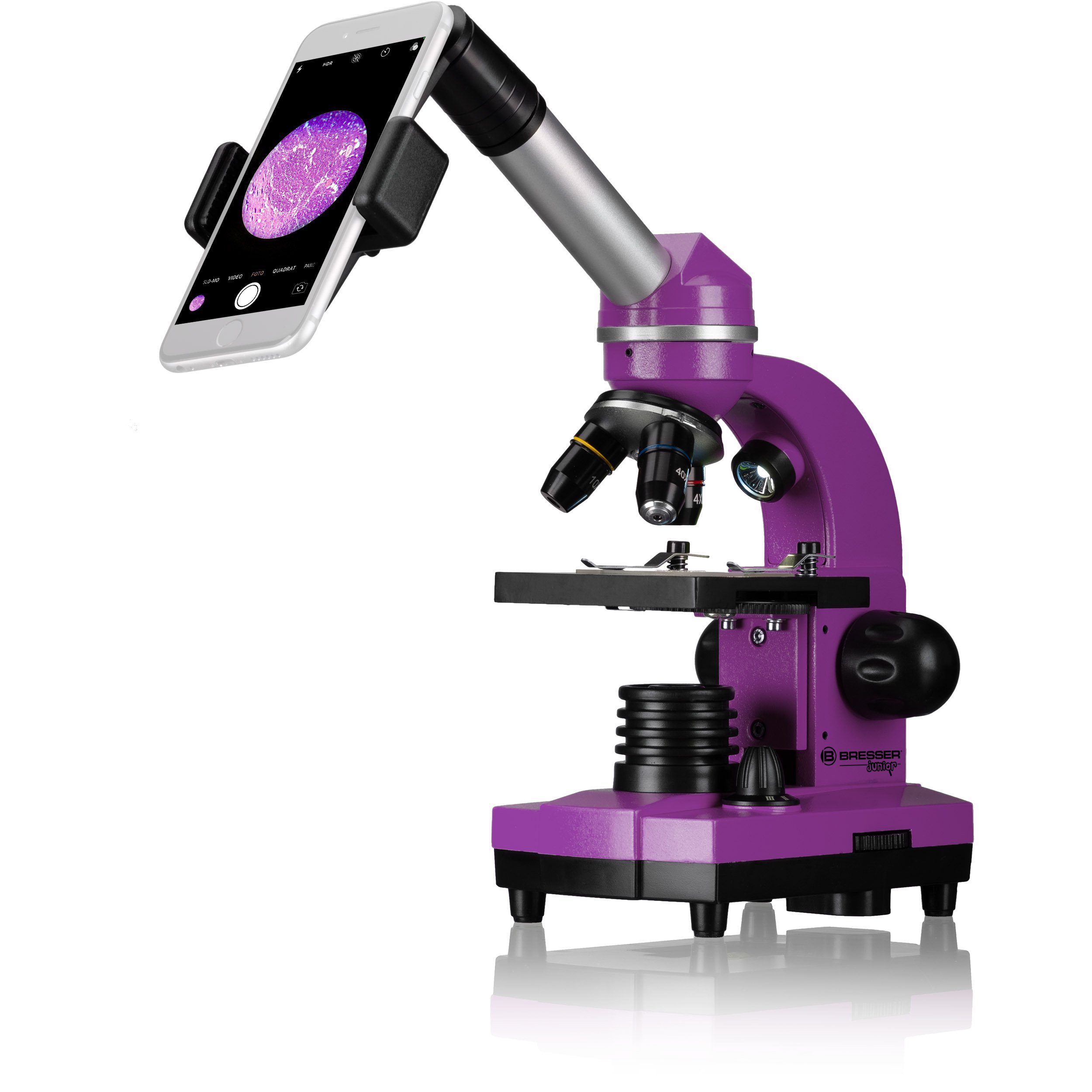 BRESSER junior Biolux SEL Schülermikroskop "Violett" Kindermikroskop