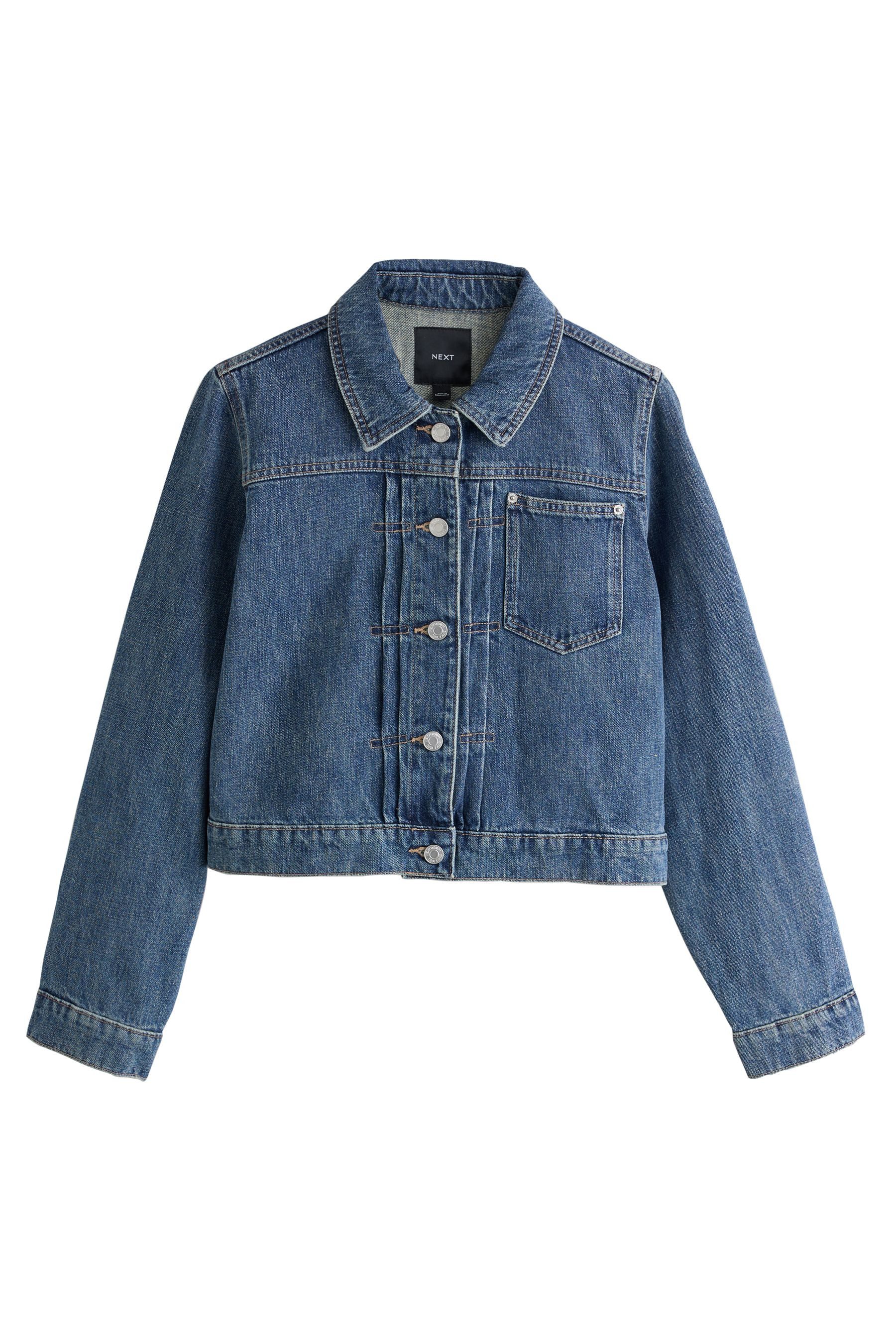 Next Jeansjacke Plissierte Trucker-Denimjacke (1-St)
