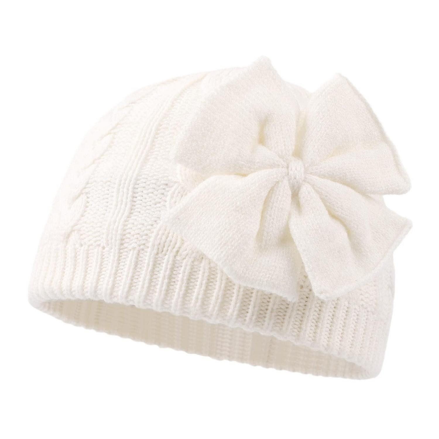 LuxusKollektion Strickmütze Baby Mütze Mädchen Winter Schleife (1-St)