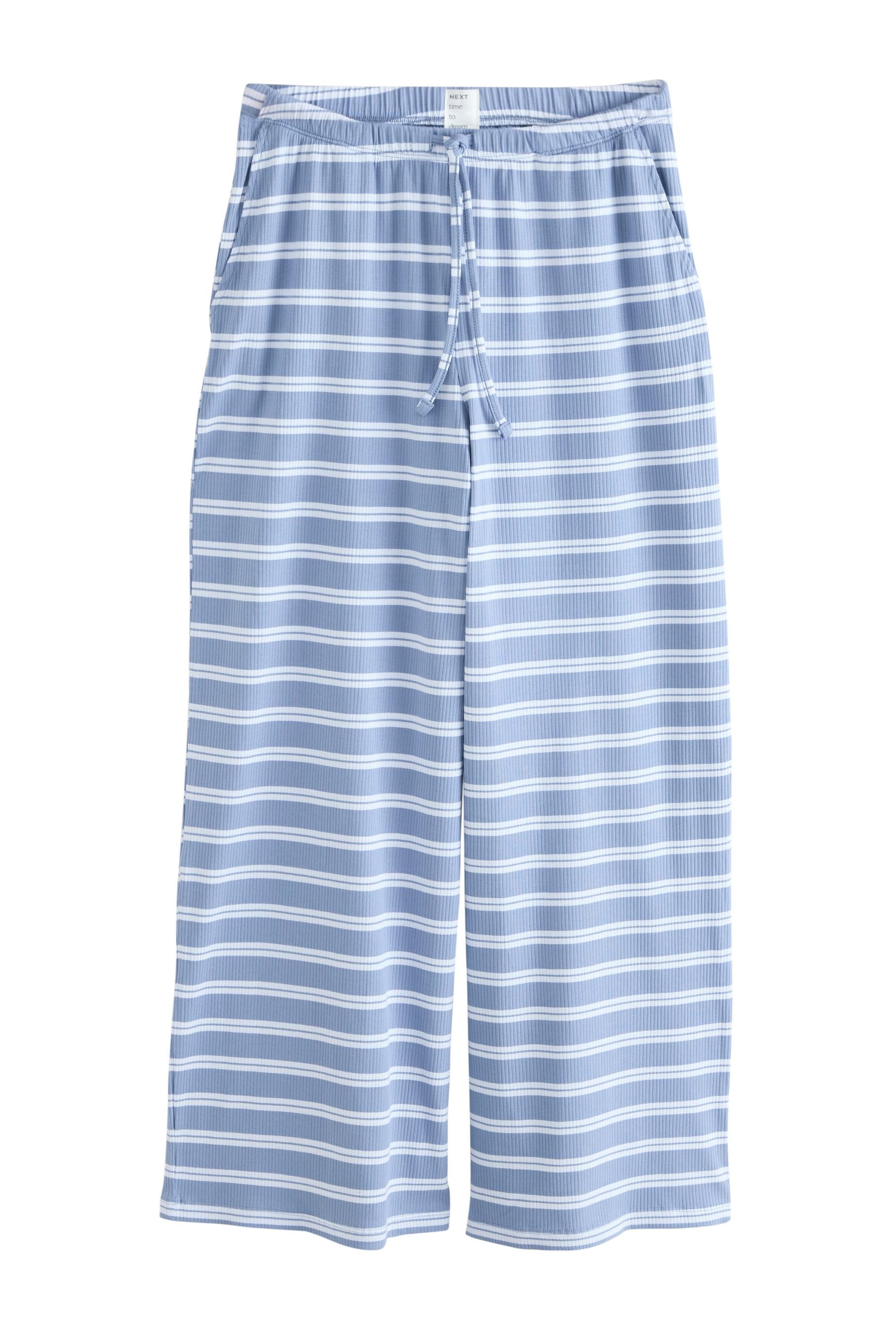 Next Pyjamahose Gerippte Schlafanzughosen im 2er-Pack (2-tlg)