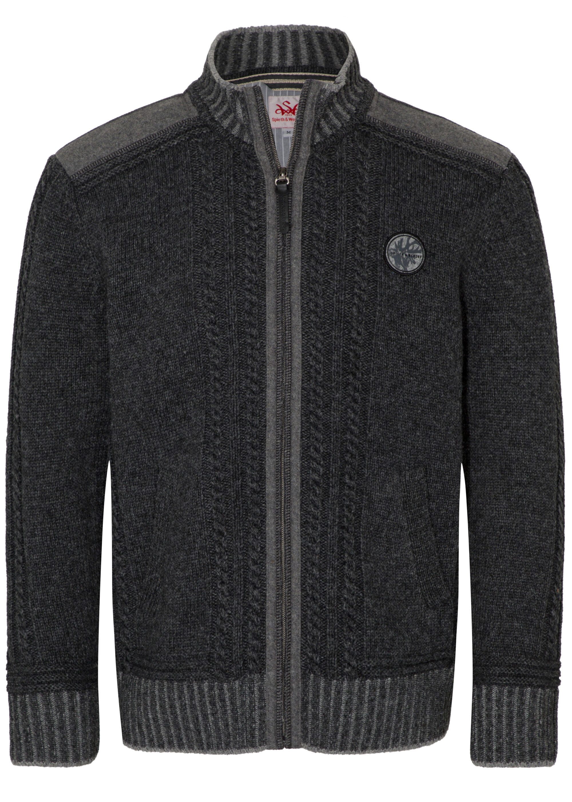 Spieth & Wensky Strickjacke Erato Hirschkopfpatch auf der Brust günstig online kaufen