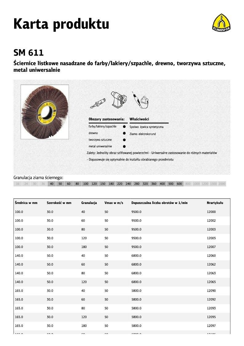 Klingspor Schleifpapier KLINGSPOR RUNDES BLATT SM611 150mm x 50mm gr. 80