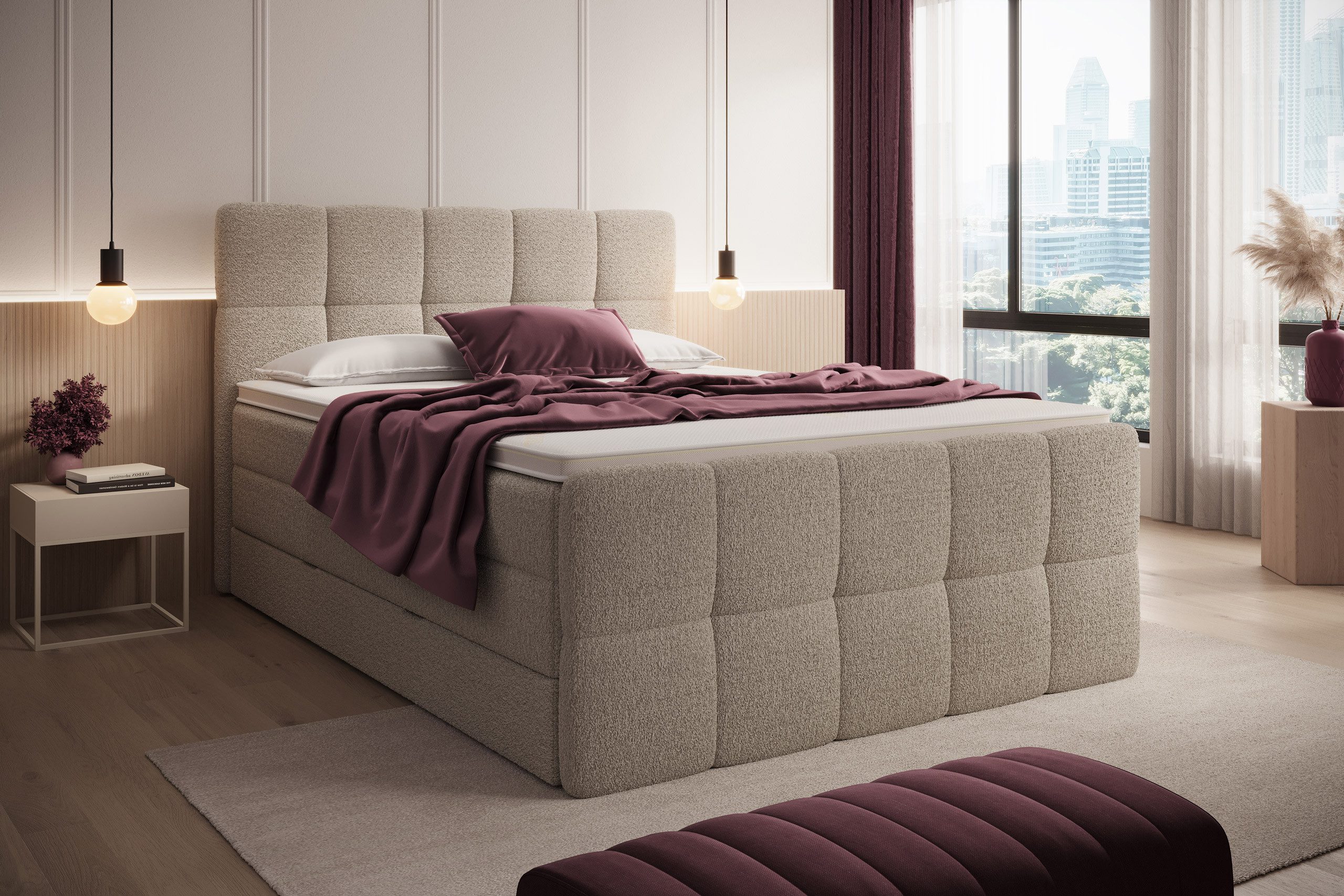 wonello Boxspringbett Madison 3 mit TV-Lift, mit Bettkasten, Taschenfederke günstig online kaufen