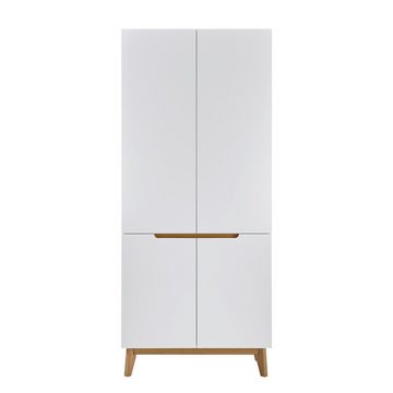 Lomadox Garderoben-Set CERVERA-05, (Spar-Set, 0-St), weiß matt lackiert furniertem Massivholz Asteiche geölt 307/196/40 cm