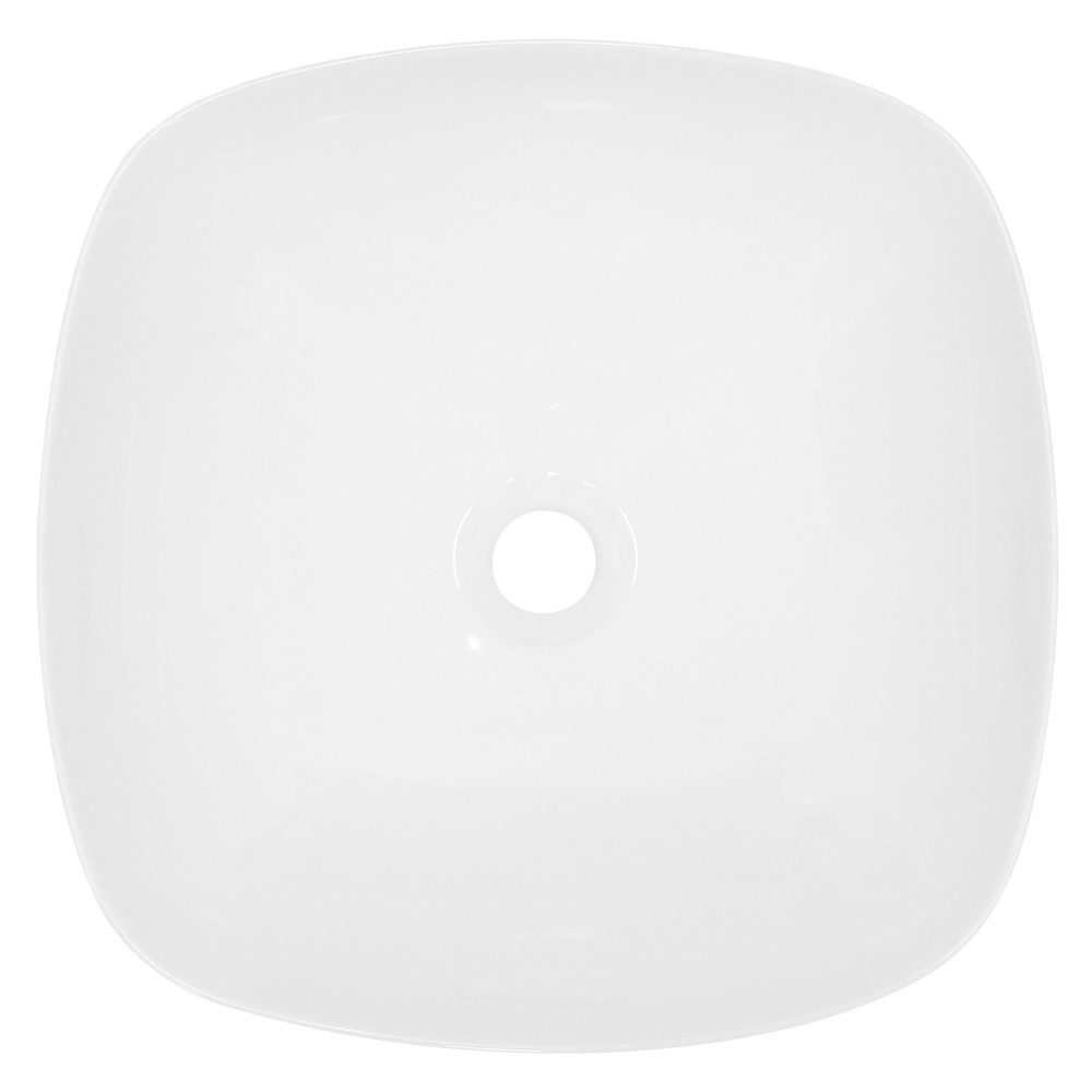 LuxeBath Waschbecken Aufsatzwaschbecken aus Keramik Handwaschbecken Wasserfall Waschtisch, Waschschale Rund Ø 405x140 mm Weiß Spülbecken Handwaschbecken Becken