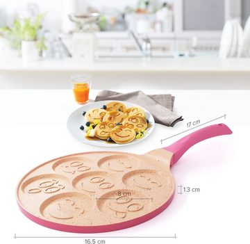 JOEJI’S KITCHEN Crêpepfanne Crepe Pfanne mit 7 Mulden Leichte - 26,5 cm Antihaft Aluminiumguss, Aluminium