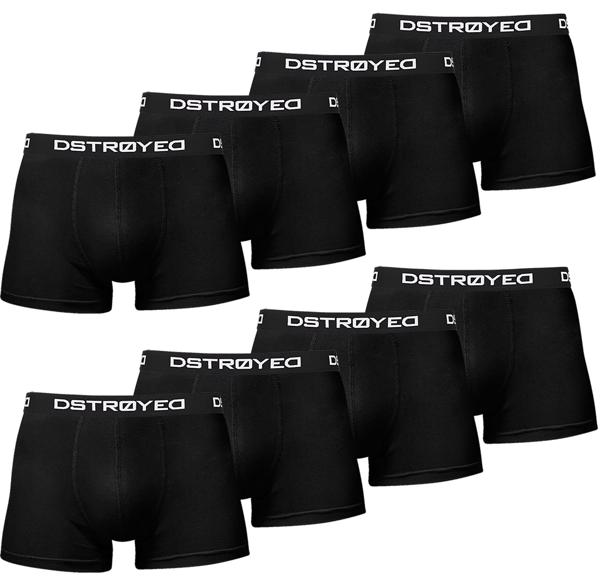 DSTROYED Boxershorts Herren Qualität Pack) 8er 8er, Passform 317b-schwarz Premium Unterhosen Männer (Vorteilspack, perfekte Baumwolle