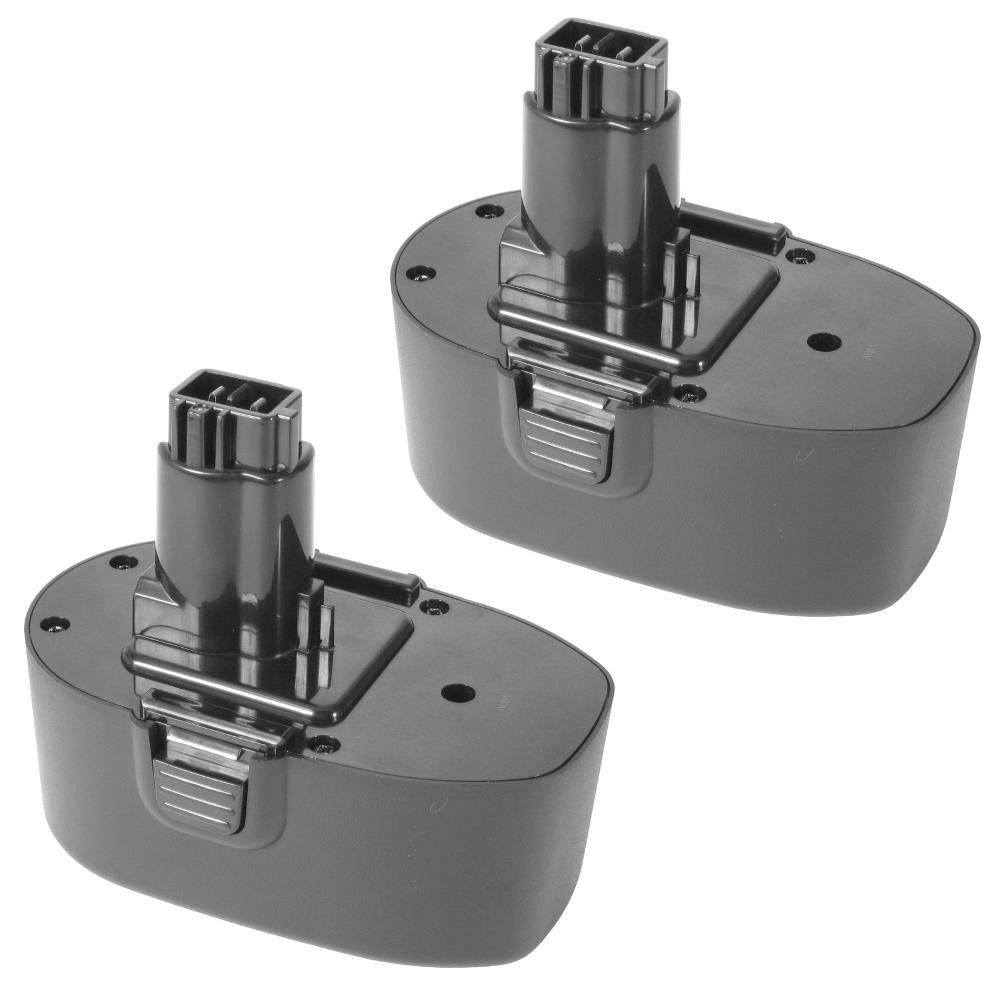 Trade-Shop 2x Akku passend für Black&Decker CD18CAB CD18CBK CD18CE CD180 CD180GK2 Akku Ni-MH 3000 mAh (18 V)