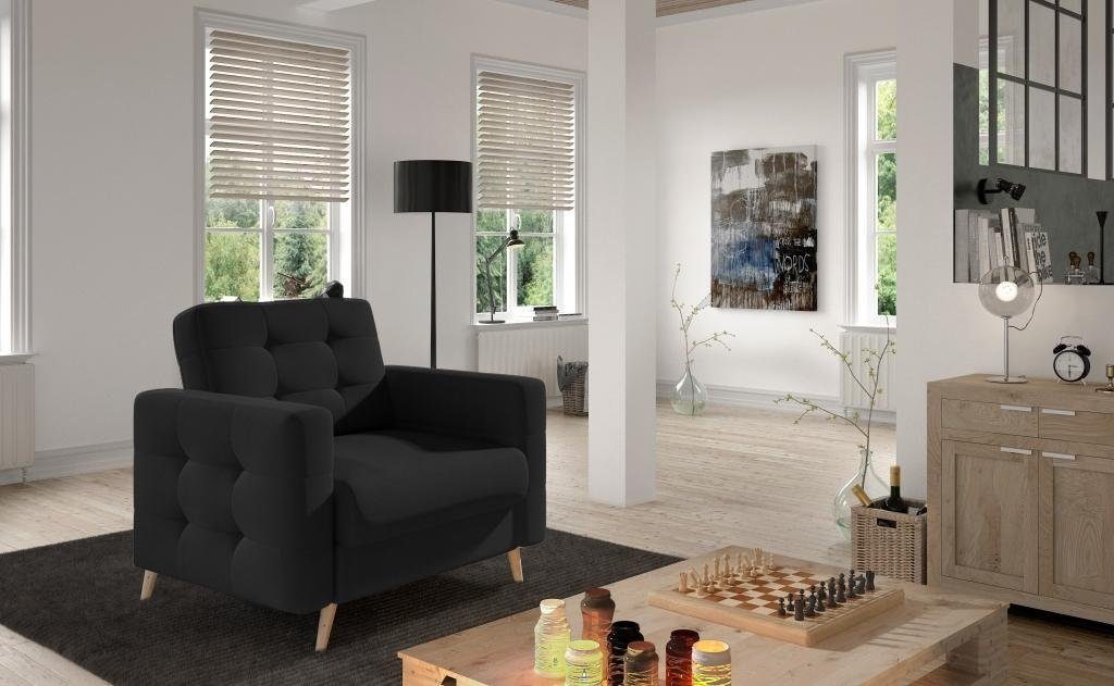 Sessel Esszimmer Sitz Lounge Design Grün Modern Schwarz Fernseh JVmoebel Relaxsessel Stuhl