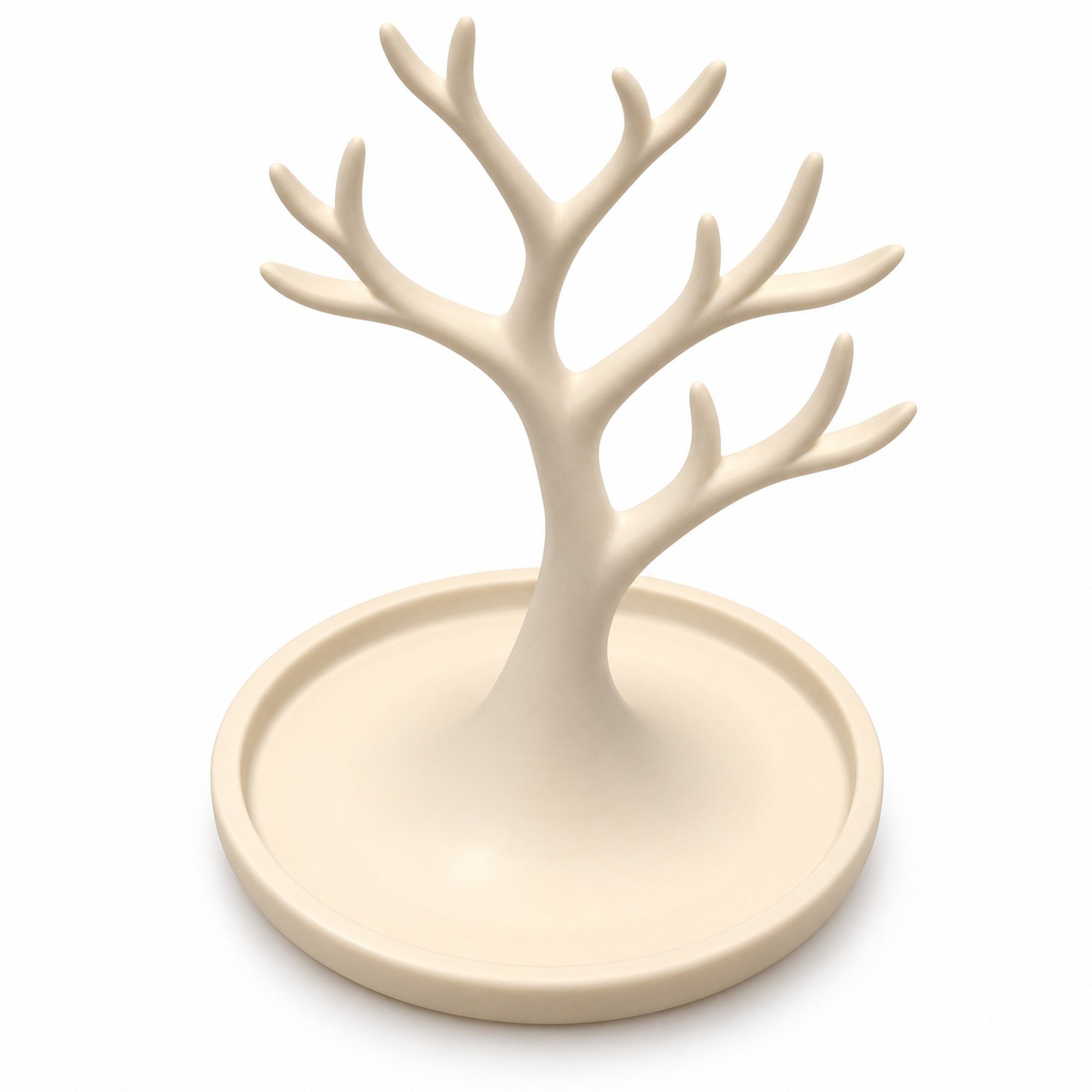 FJELLFORM Schmuckständer Schmuckbaum mit Ablageschale – Schmuckhalter für Ketten & Ringe, Eleganter Baum mit vielen Ästen & Ablageschale für Ketten und Ringe