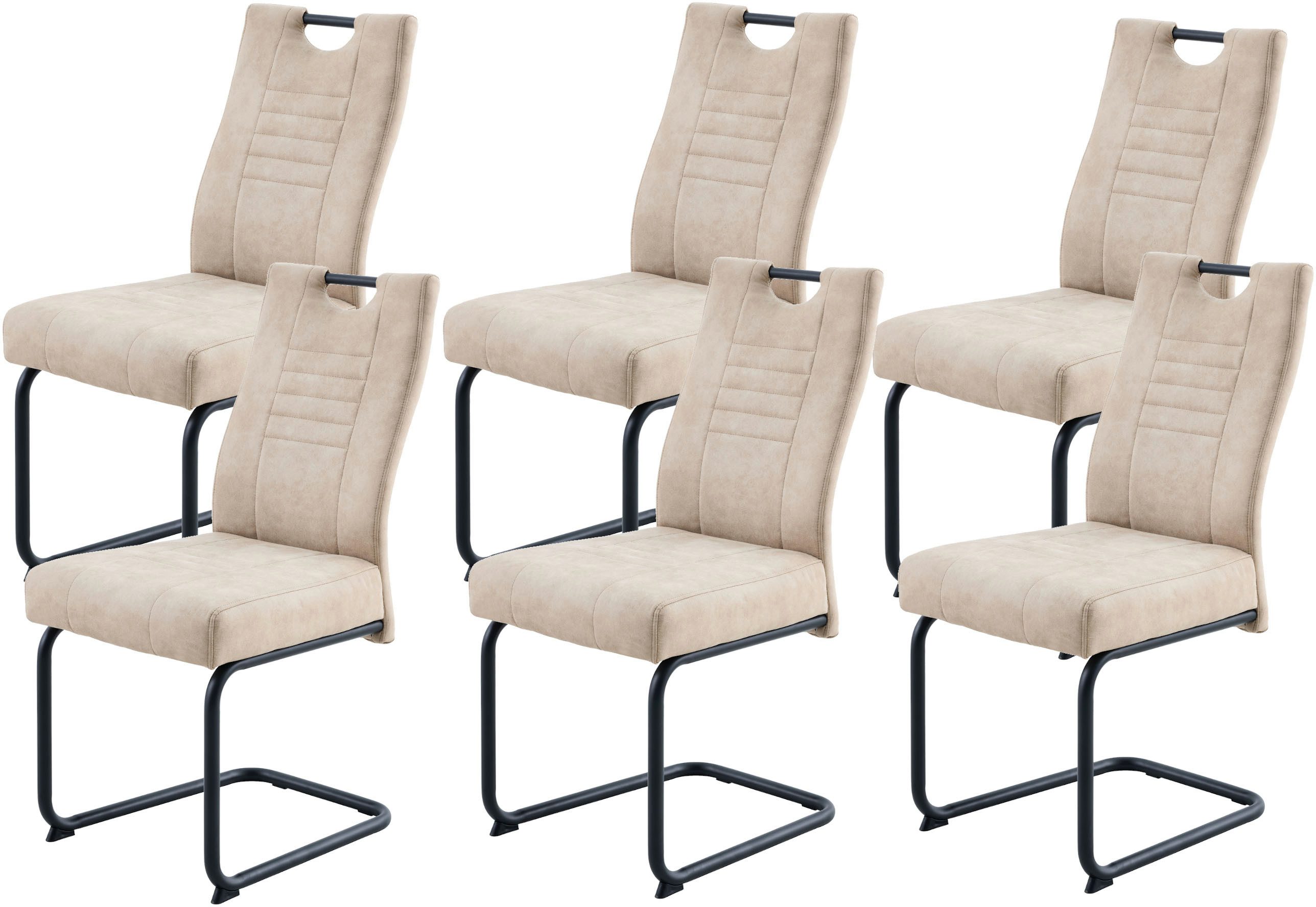 OTTO home Freischwinger Altona (Set, 6 St), Federkern und Griff, 140 Kg Belastbarkeit, 2er und 6er Set