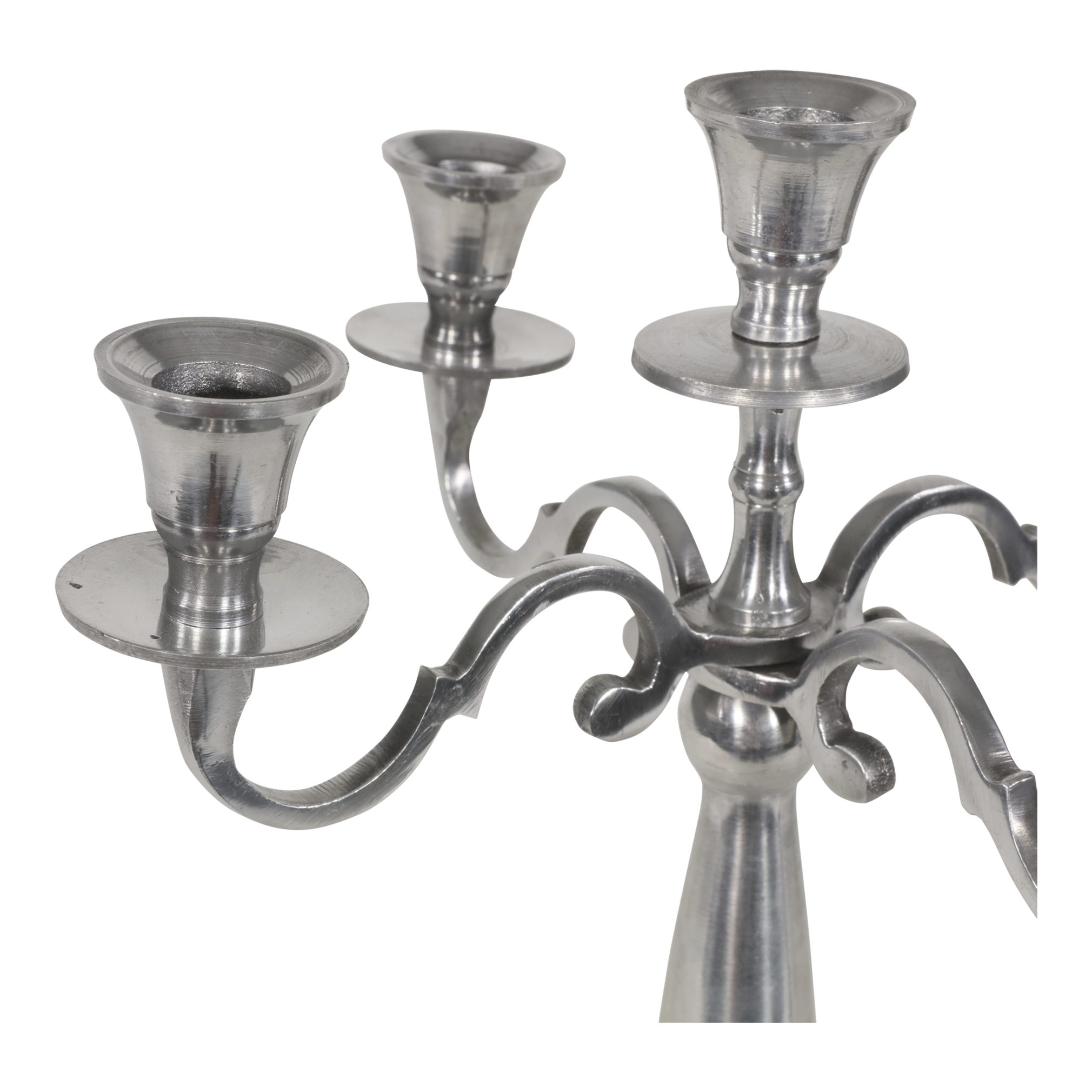 Lesli Living Kerzenständer Deko Kerzenständer Aluminium Höhe 5 armig 40,5 poliertes silber Kerzenhalter cm