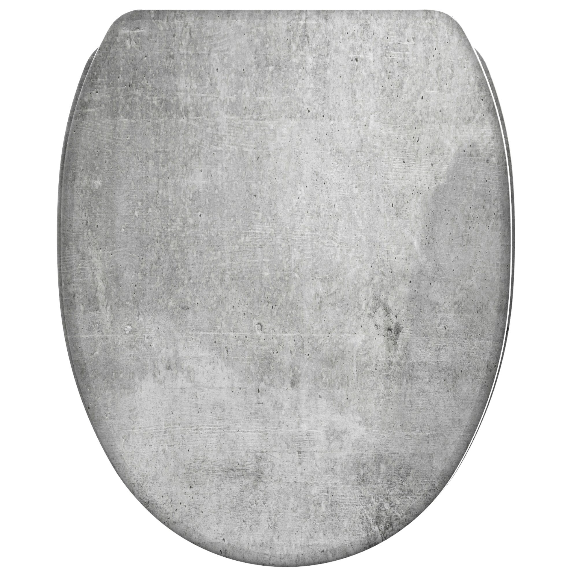 Sanilo WC-Sitz Beton mit Absenkautomatik & Quick Release, Premium Toilettendeckel, abnehmbar, leichte Montage von oben