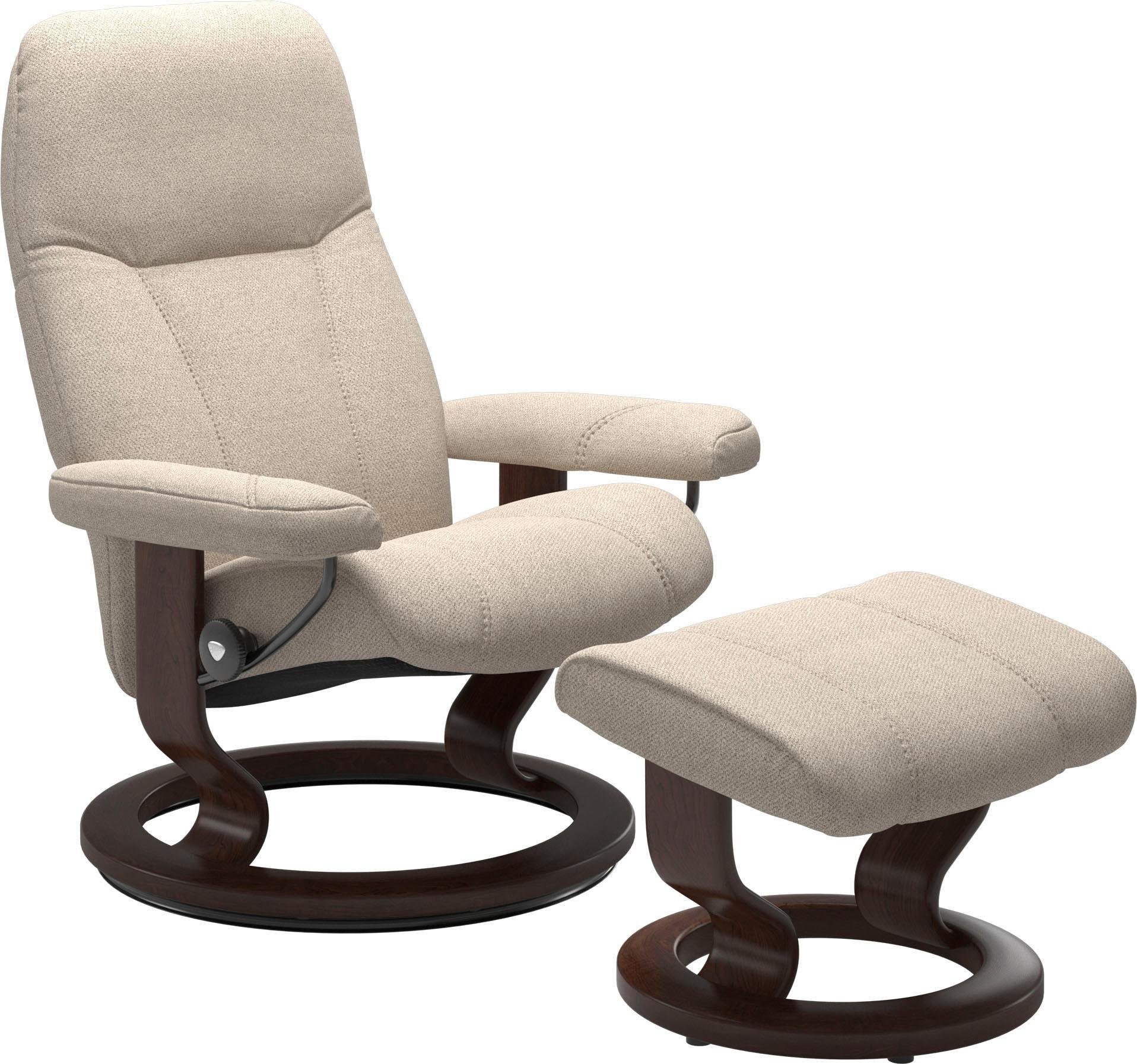 Stressless® Relaxsessel Consul (Set, Relaxsessel mit Hocker), mit Hocker, mit Classic Base, Größe L, Gestell Braun