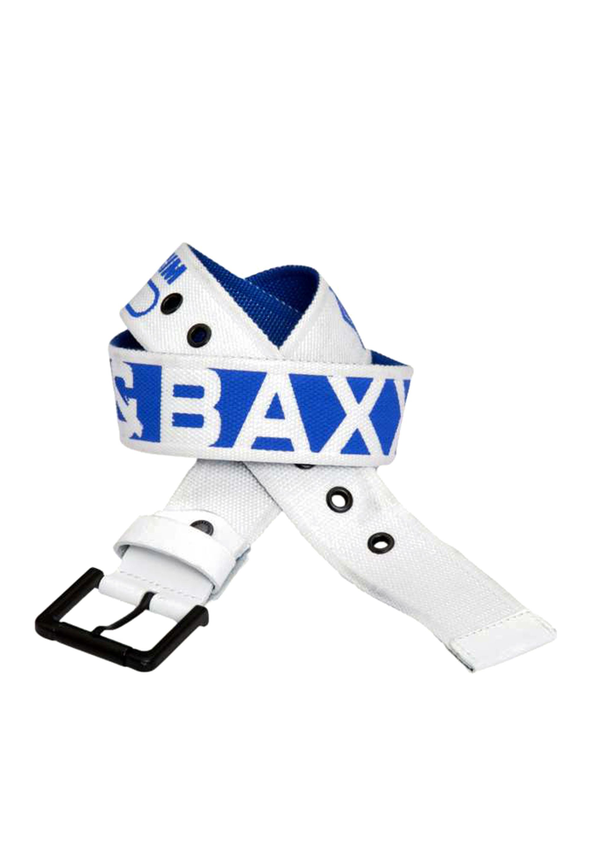 Cipo & Baxx Stoffgürtel weiß-blau coolem mit Markendesign
