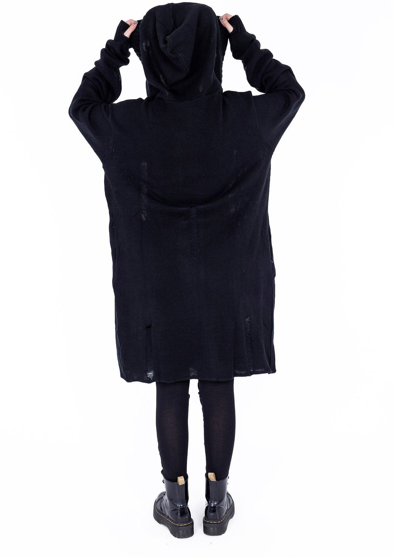 Heartless Strickjacke Axel Cardigan Punk Gothic Goth Grunge Distressed