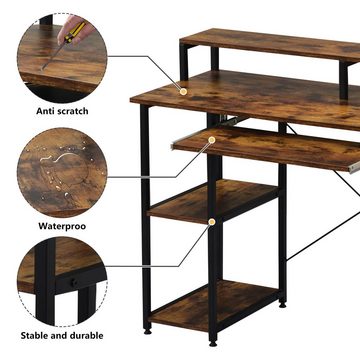 Flieks Computertisch (1-St), mit Tastaturablage/Monitorständer Bürotisch, 118*48*87cm