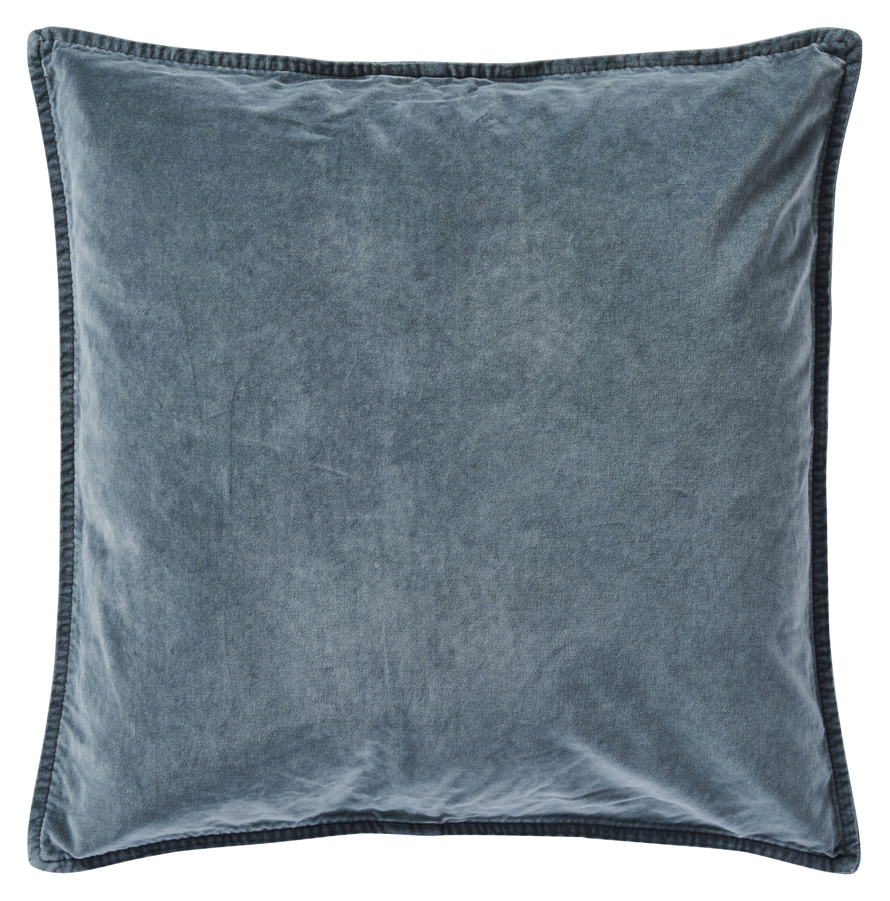Ib Laursen Kissenbezug Ib Laursen - Kissenbezug Kreideblau Blau 52x52cm Samt Velour 6230-92