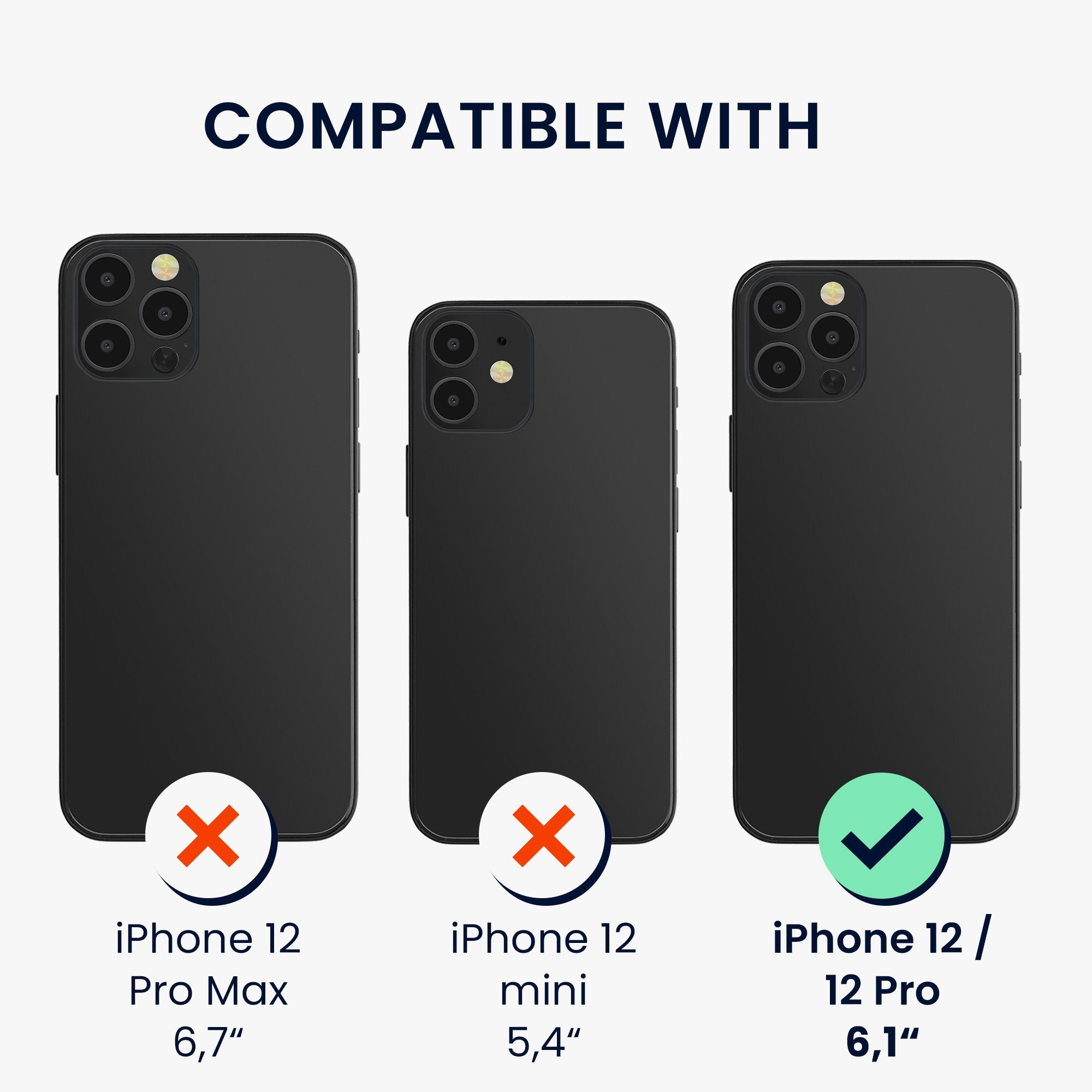 kwmobile Handyhülle Hülle für Apple iPhone 12 / 12 Pro Handyhülle, Kunststoff TPU Cover mit Kartenfach - Hartes Case - Schutzhülle