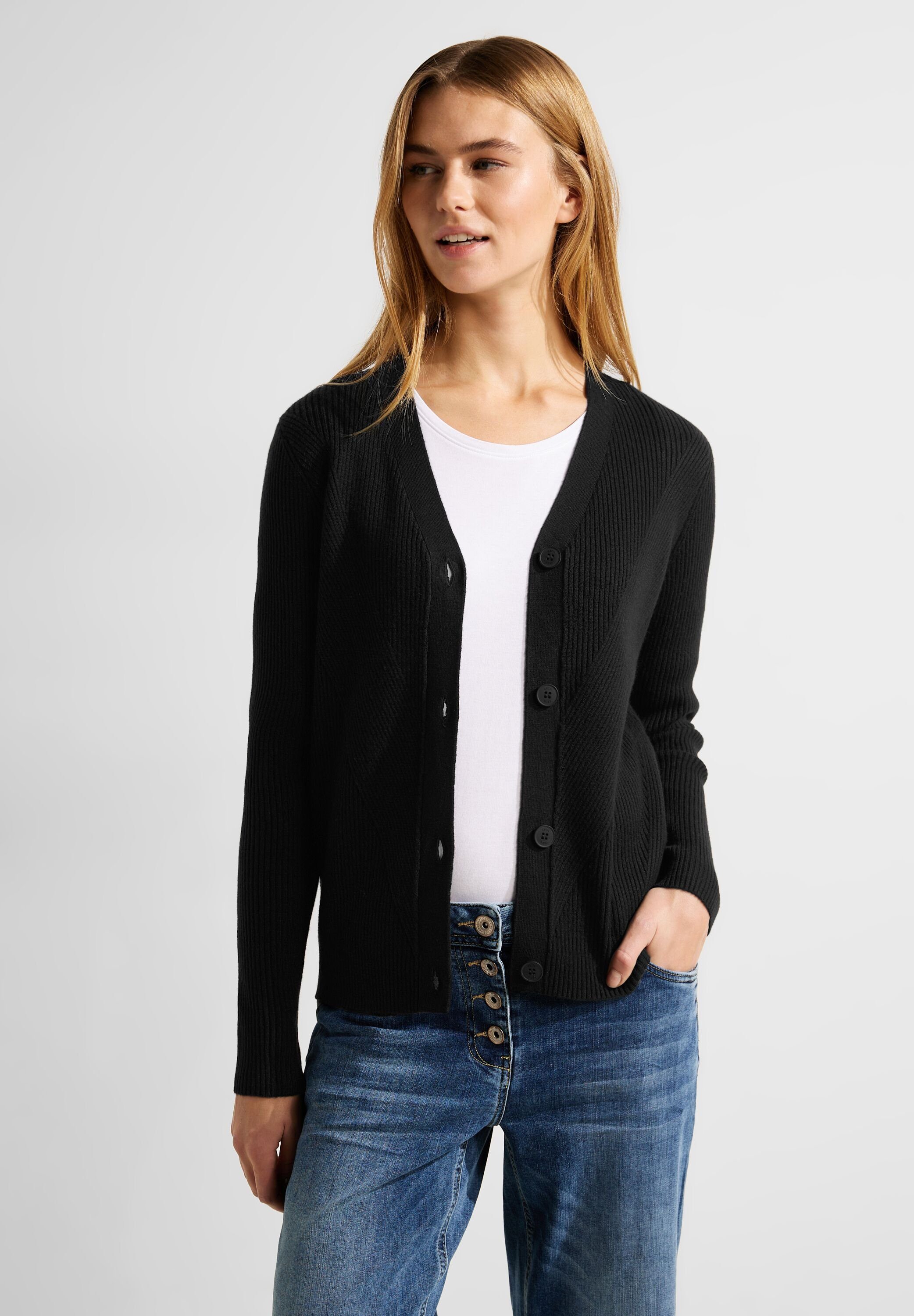 Cecil Cardigan mit V-Ausschnitt Black