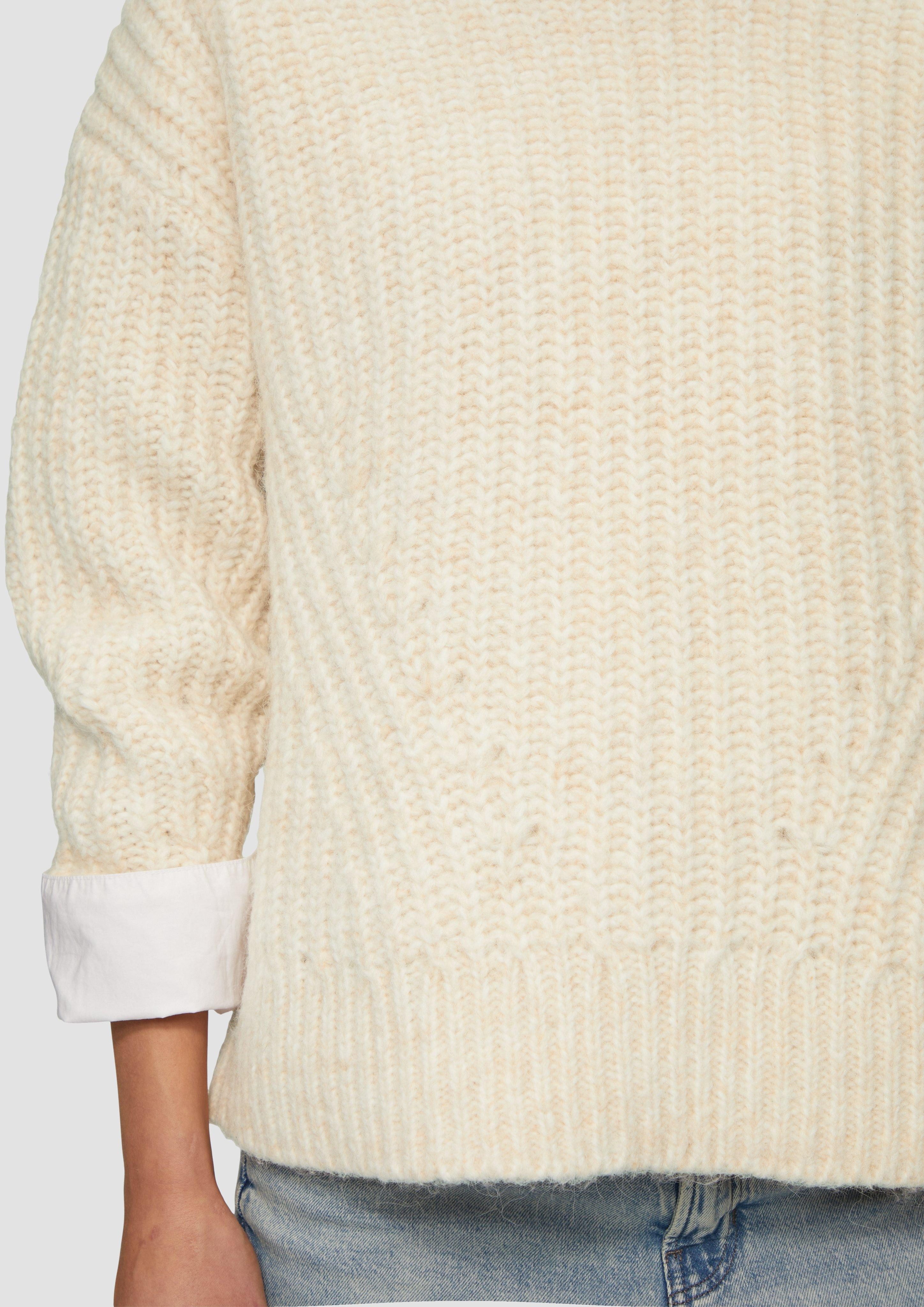 s.Oliver Strickpullover Weicher Grobstrickpullover mit überschnittenen günstig online kaufen