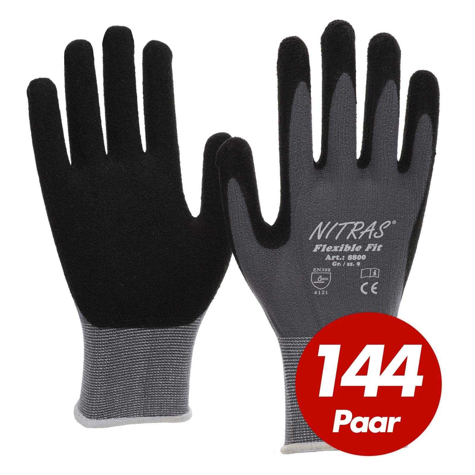 Nitras Nitril-Handschuhe VPE (Spar-Set) NITRAS Flexible 144 Fit Allroundhandschuhe 8800 - Paar