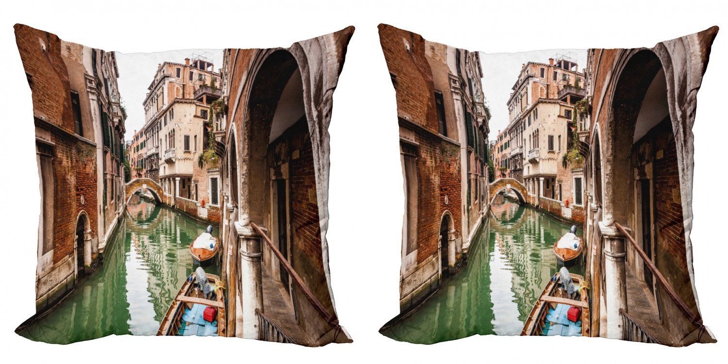 Accent Stück), Wasserkanalboote Doppelseitiger Abakuhaus Venedig Digitaldruck, Modern Kissenbezüge (2 Berühmte