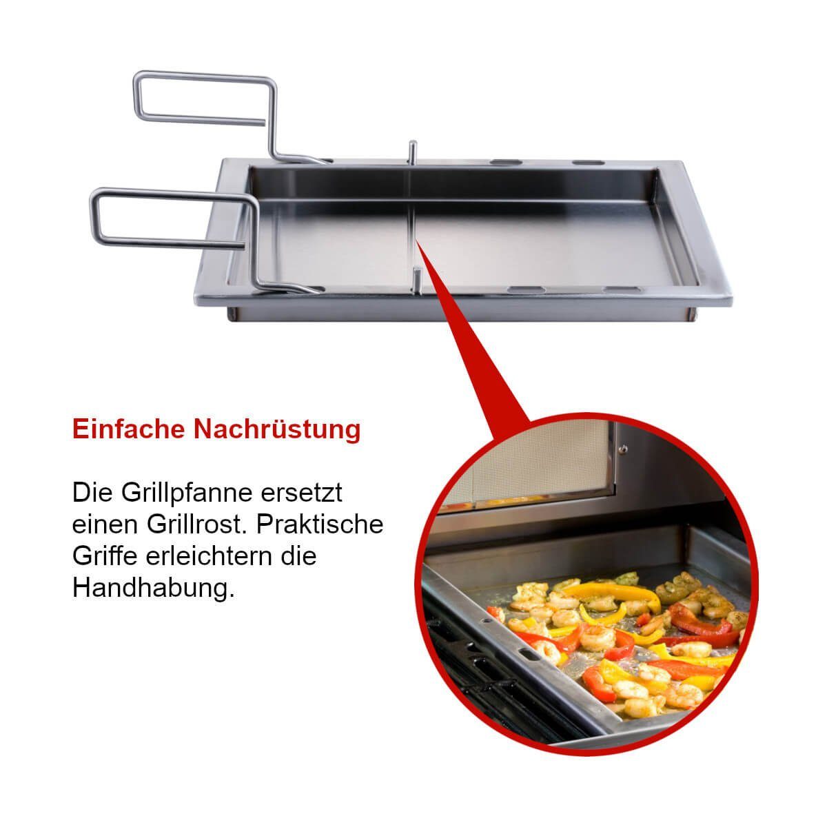 Santos Grillpfanneneinsatz, Edelstahl, Einsatzpfanne Edelstahl für Weber Spirit 300 Serie