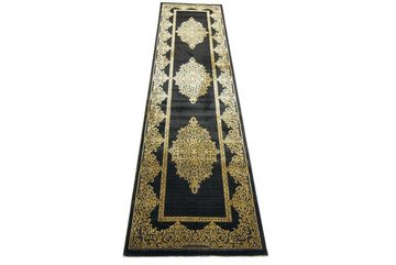 Teppich Teppich Wohnzimmer Kurzflor Teppich Ornamente schwarz gold, Carpetia, rechteckig, Höhe: 12 mm