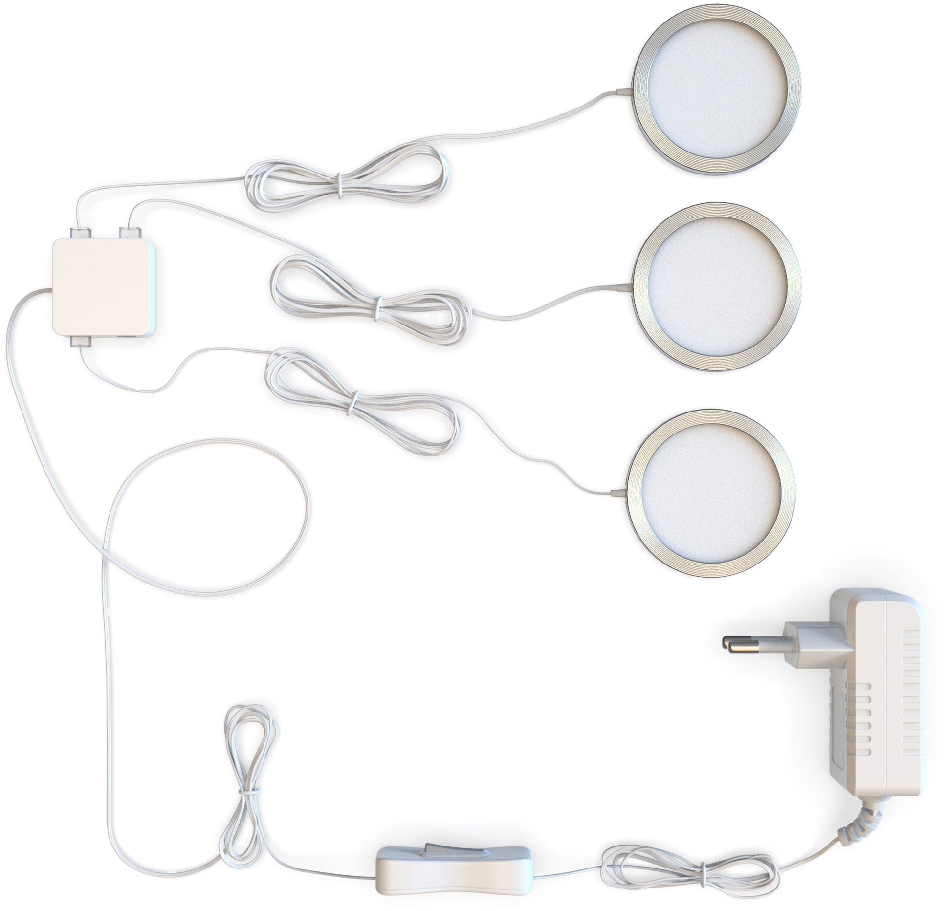 SET LED 170lm Schranklicht, Unterschrankleuchte, LED LED Modul Küche, B.K.Licht fest inkl. 3000K Warmweiß, 2W integriert,