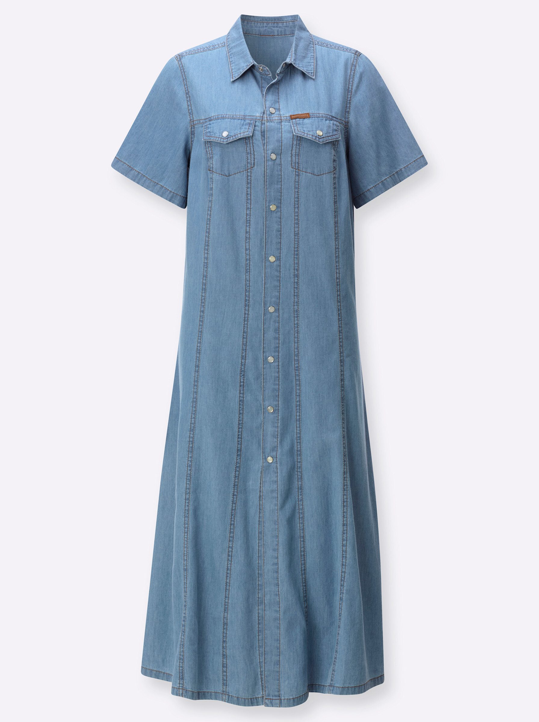 Etuikleid Jeans-Kleid Kurzarm