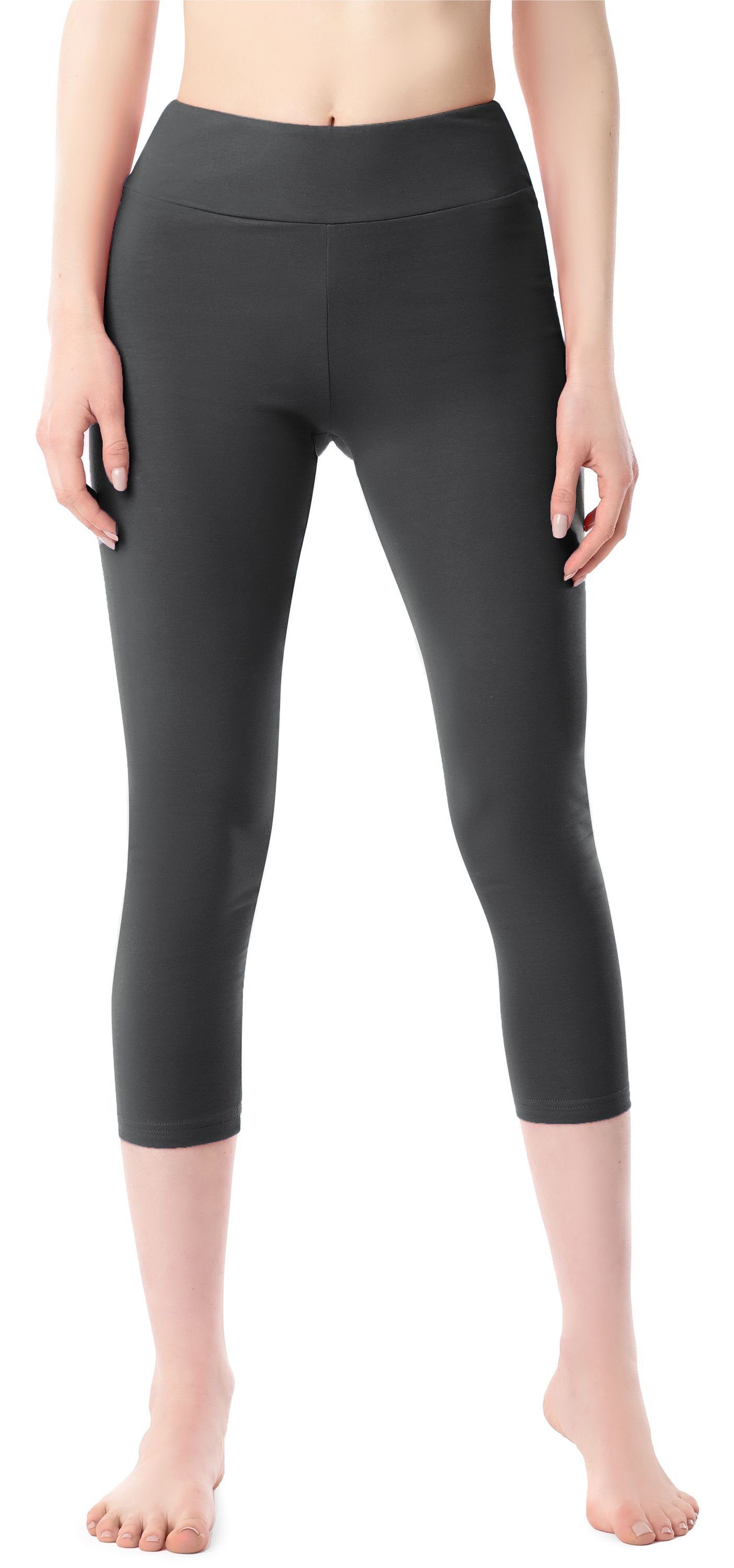 Style 3/4 Baumwolle Graphite Leggings Bund MS10-430 Leggings Damen Merry aus (1-tlg) Capri elastischer