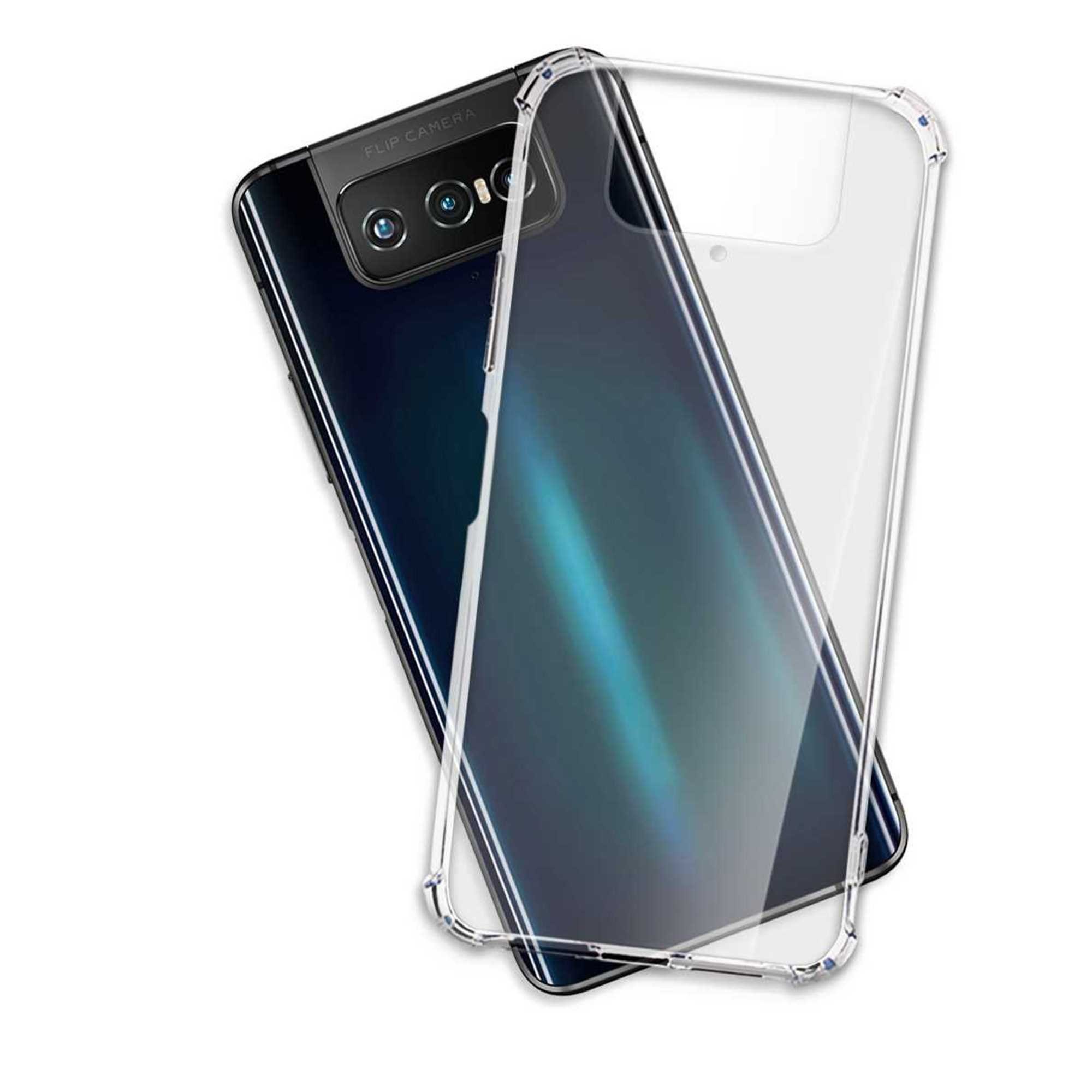 mtb more energy Smartphone-Hülle Clear Armor Case für Asus Zenfone 7 ZS670KS, Transparente TPU Schutzhülle Case Backcover mit Anti-Shock Verstärkung