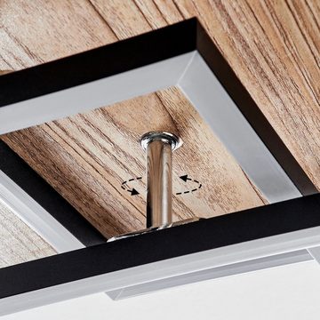 hofstein Deckenleuchte Deckenlampe aus Metall/MDF/Kunststoff in Schwarz/Holzoptik/Braun/Weiß, LED fest integriert, 2700 - 6000 Kelvin, dimmbar/Lichtfarbe änderbar über Fernbedienung, max. 3200 Lumen