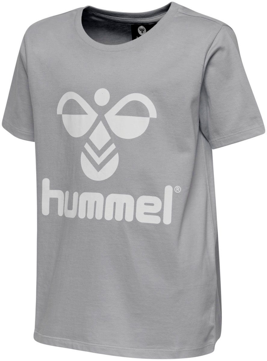 T-Shirt HMLTRES grey (1-tlg) hummel Kinder Sleeve melange - Short für T-SHIRT