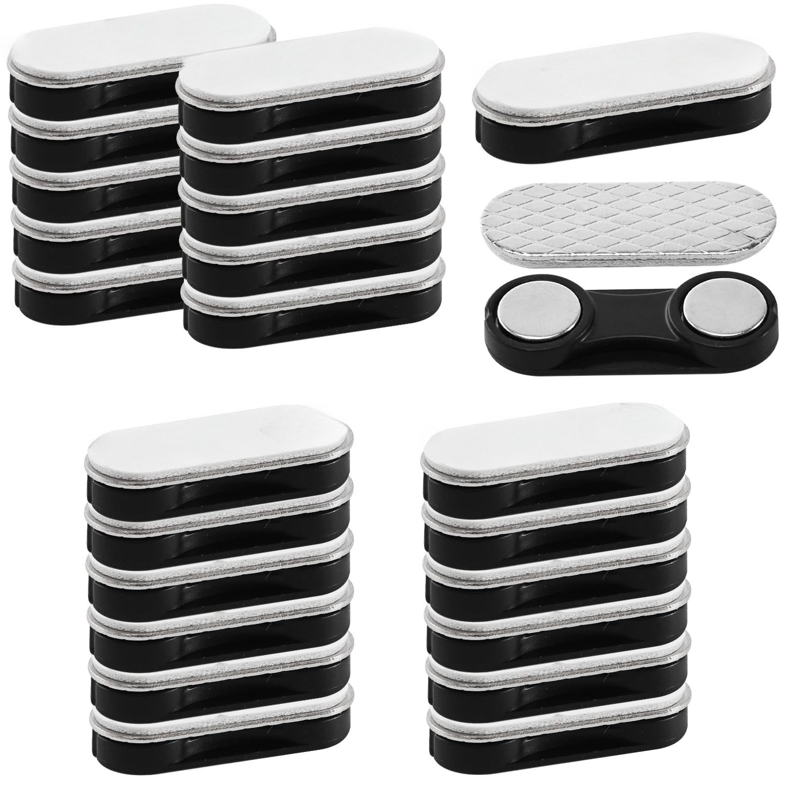 FOUORTUNATE-BEE Magnet Fliegengitter Clips 24er Set selbstklebend ohne Bohren für Fenster (Selbstklebende Magnetischer Vorhangverschluss Clips Magnet fliegengitter Fenster, 24-St., Magnetische Fliegengitter Clips für Insektenschutzgitter)