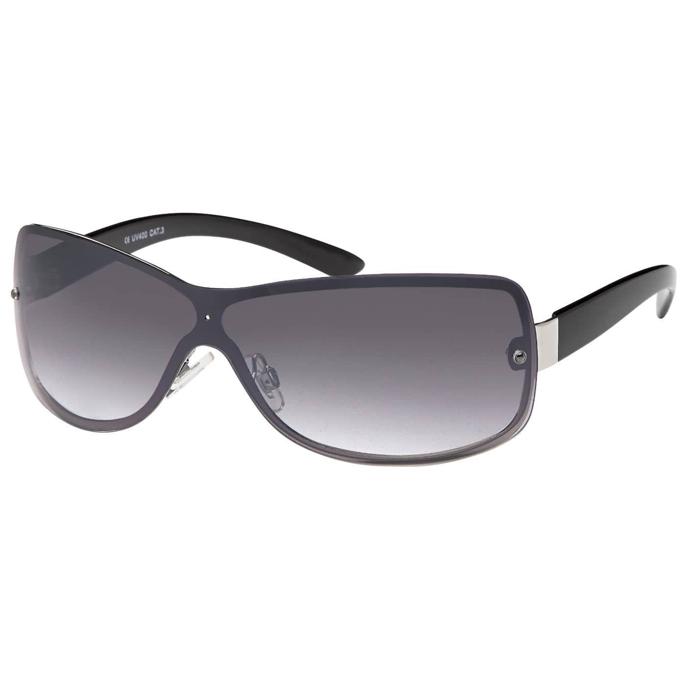 Damen (1-St) Schwarz Brille BEZLIT Sonnen Eyewear Retro Monoscheibensonnenbrille
